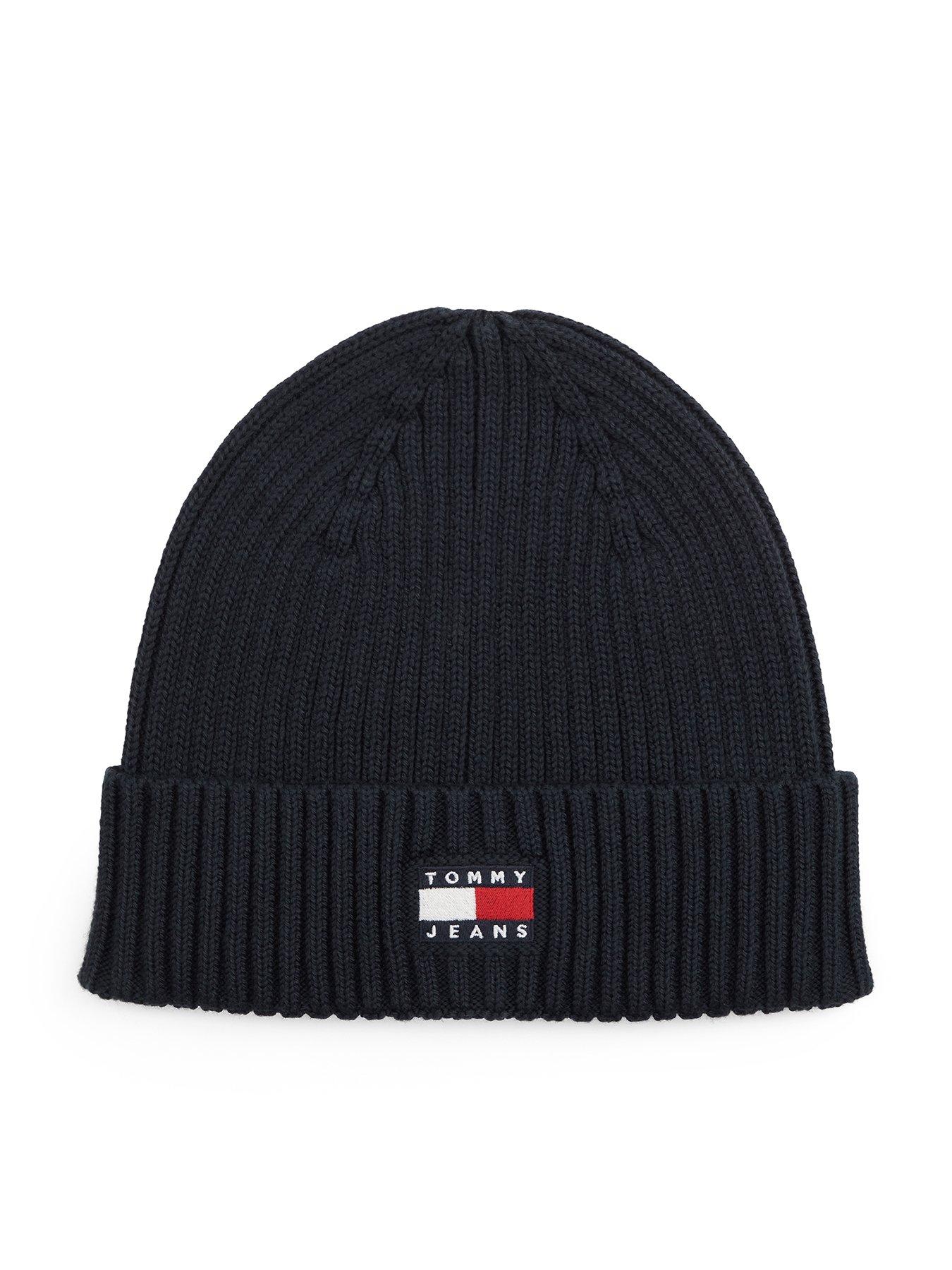 Tommy Jeans Men's Heritage Logo Rib Knit Beanie Hat - Blue