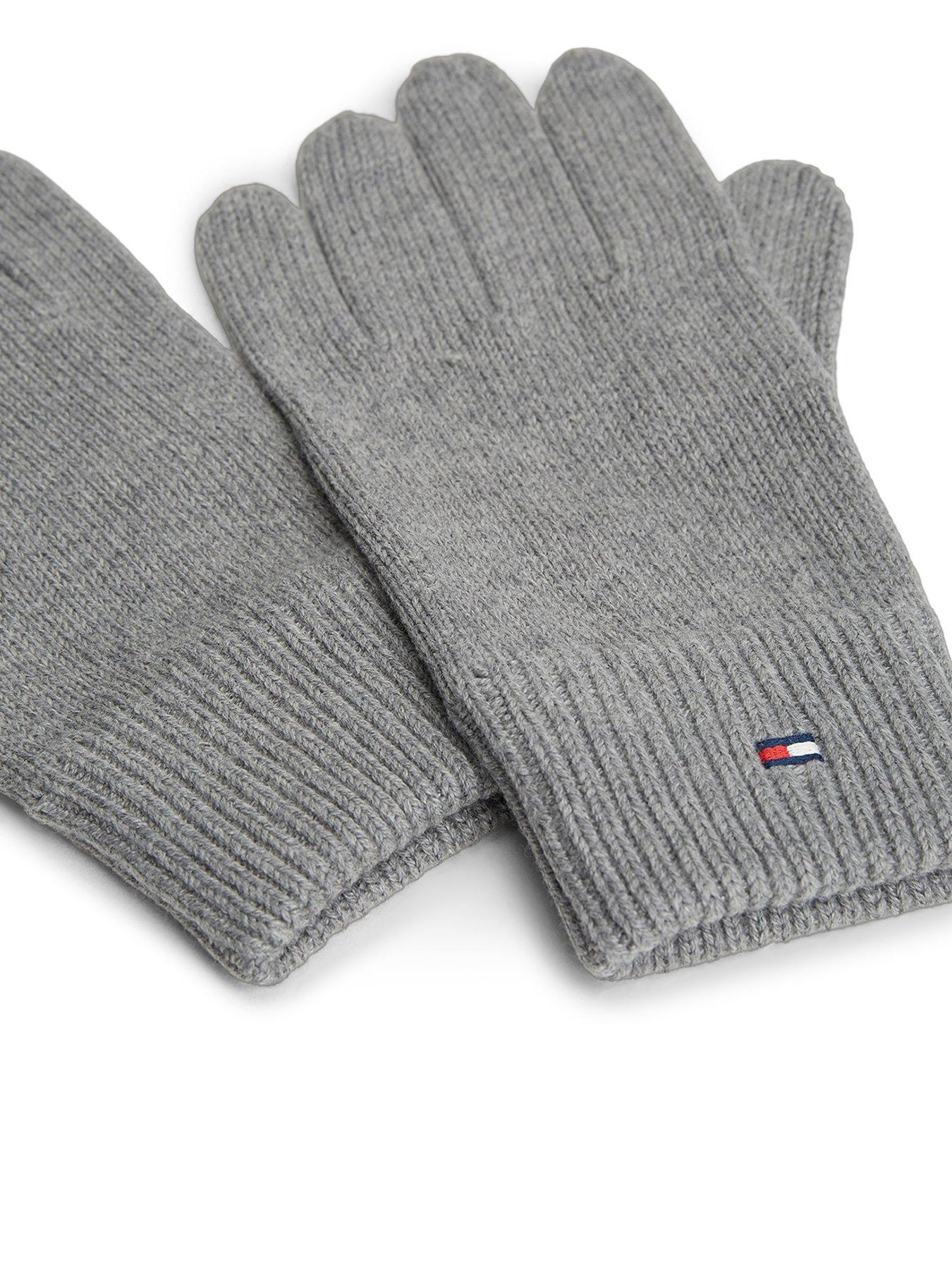 Tommy Hilfiger Hilfiger Flag Embroidery Gloves With Cashmere - Medium Grey Heather