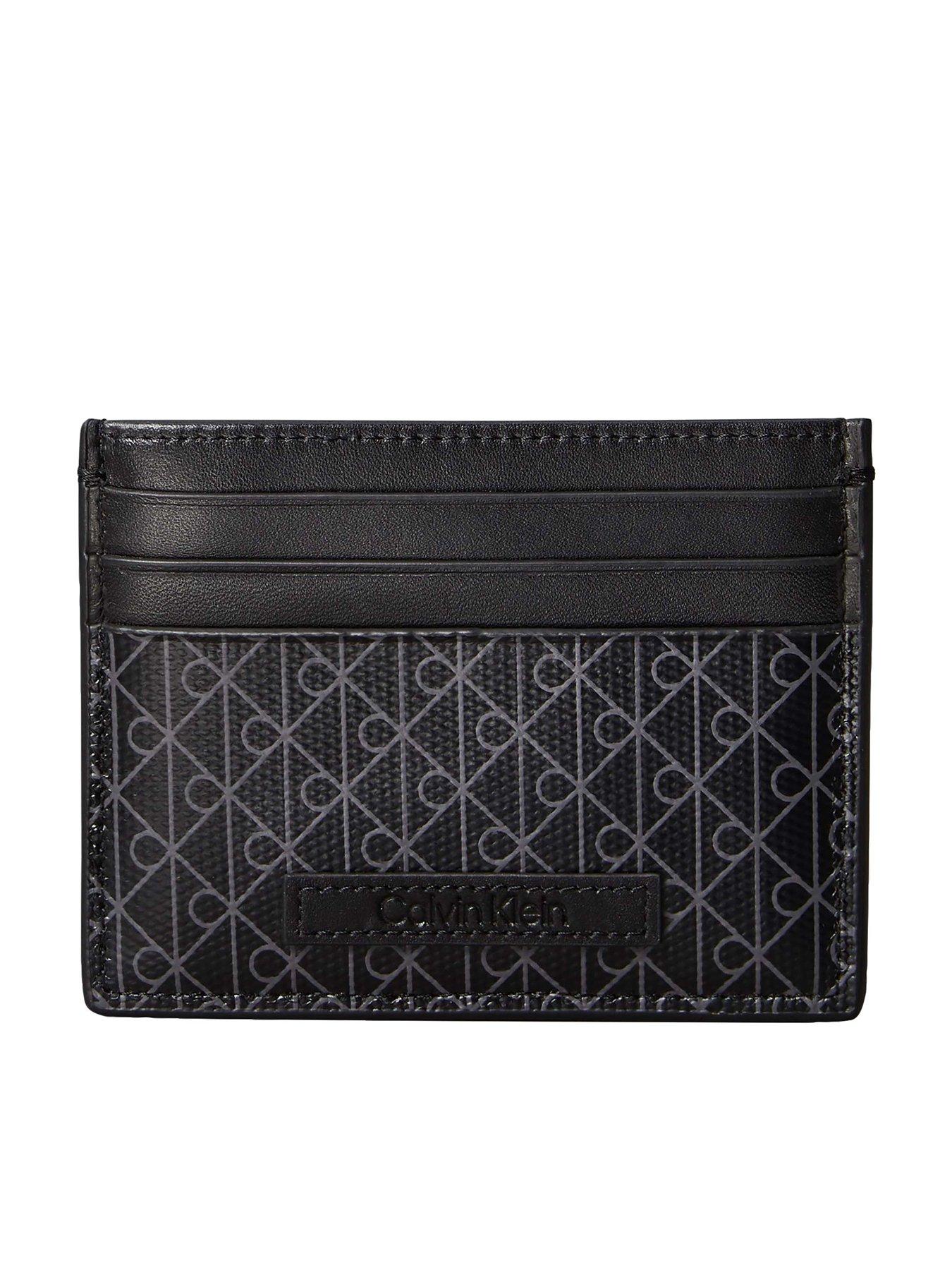 Calvin Klein Calvin Klein Emblem Aop Coated Card Holder - Black