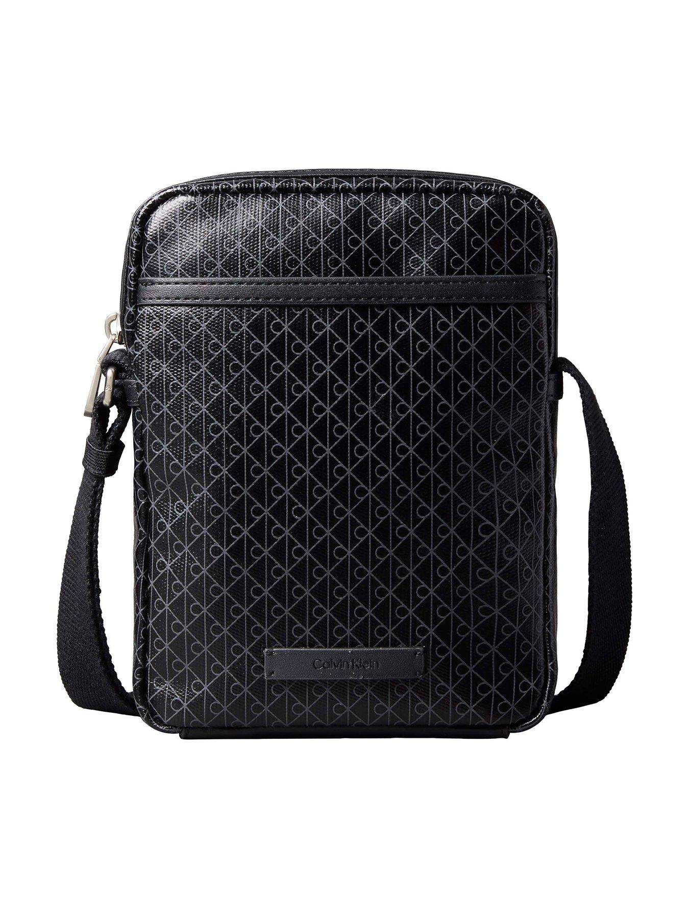 Calvin Klein Calvin Klein Emblem Aop Coated Slim Crossbody Bag - Black