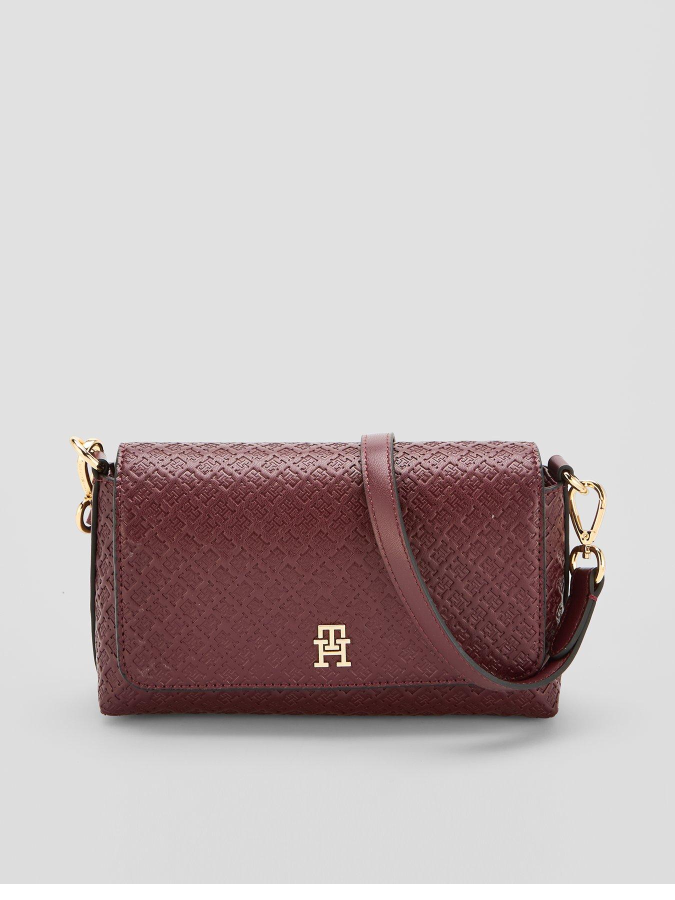 Tommy Hilfiger Eternity Shoulder Bag with Monogram Detail - Raspberry Truffle