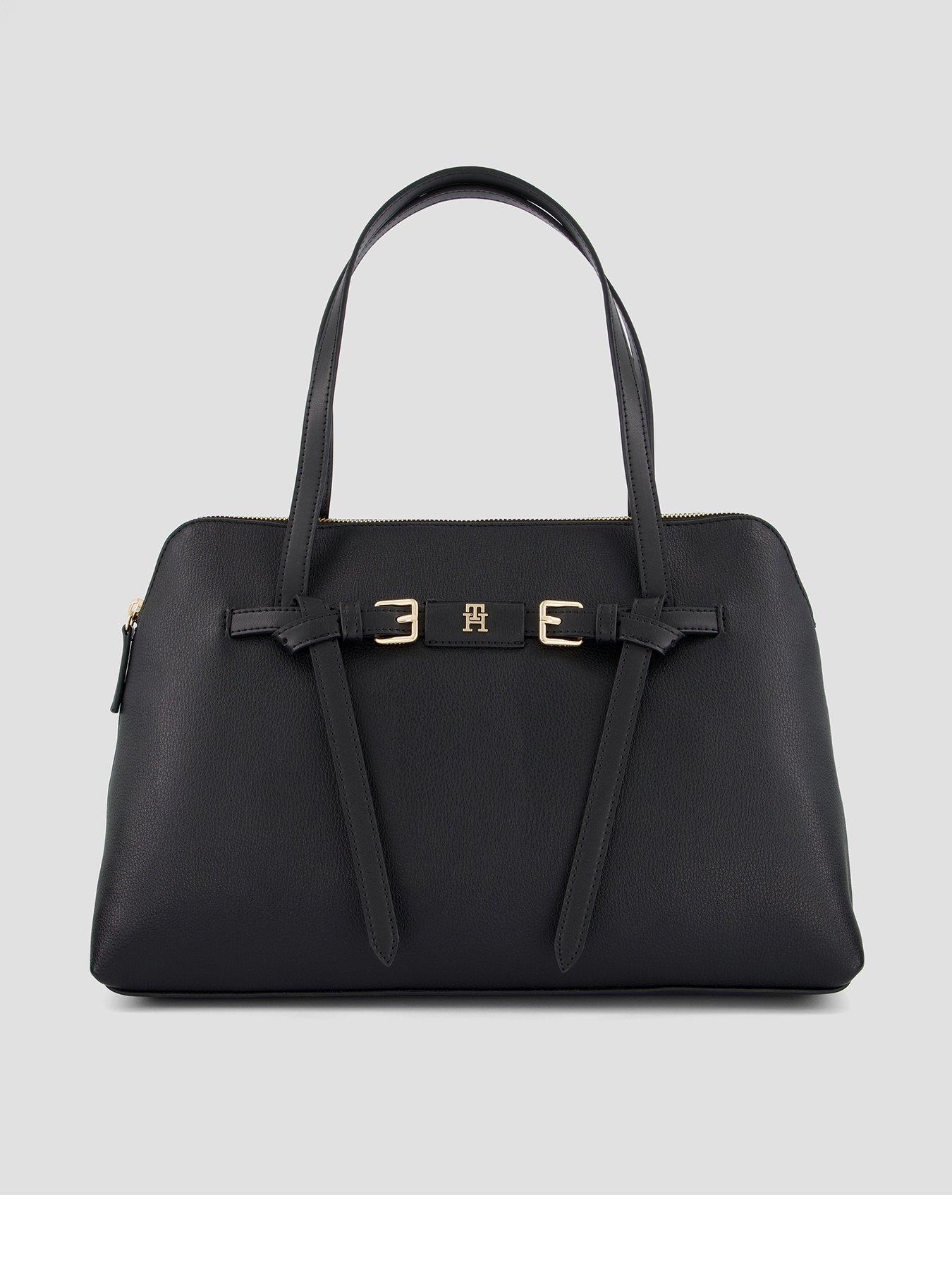 Tommy Hilfiger Buckle Tote Bag - Black