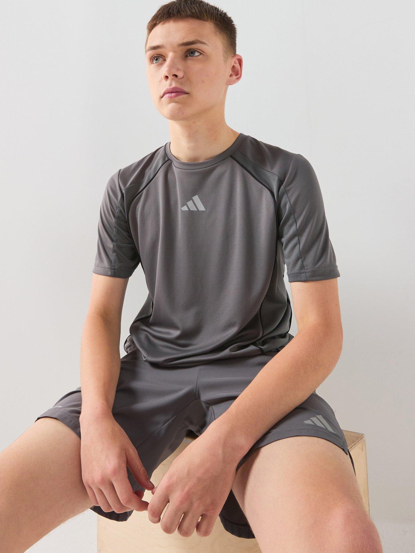 adidas Junior Boys Tech Apparel T-Shirt - Grey