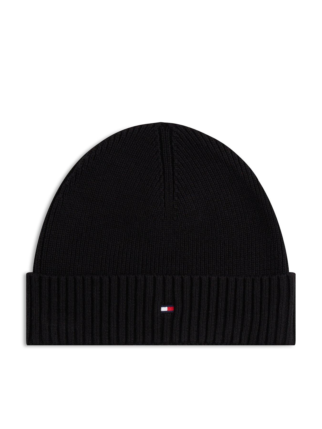 Tommy Hilfiger Flag Embroidery Beanie - Black