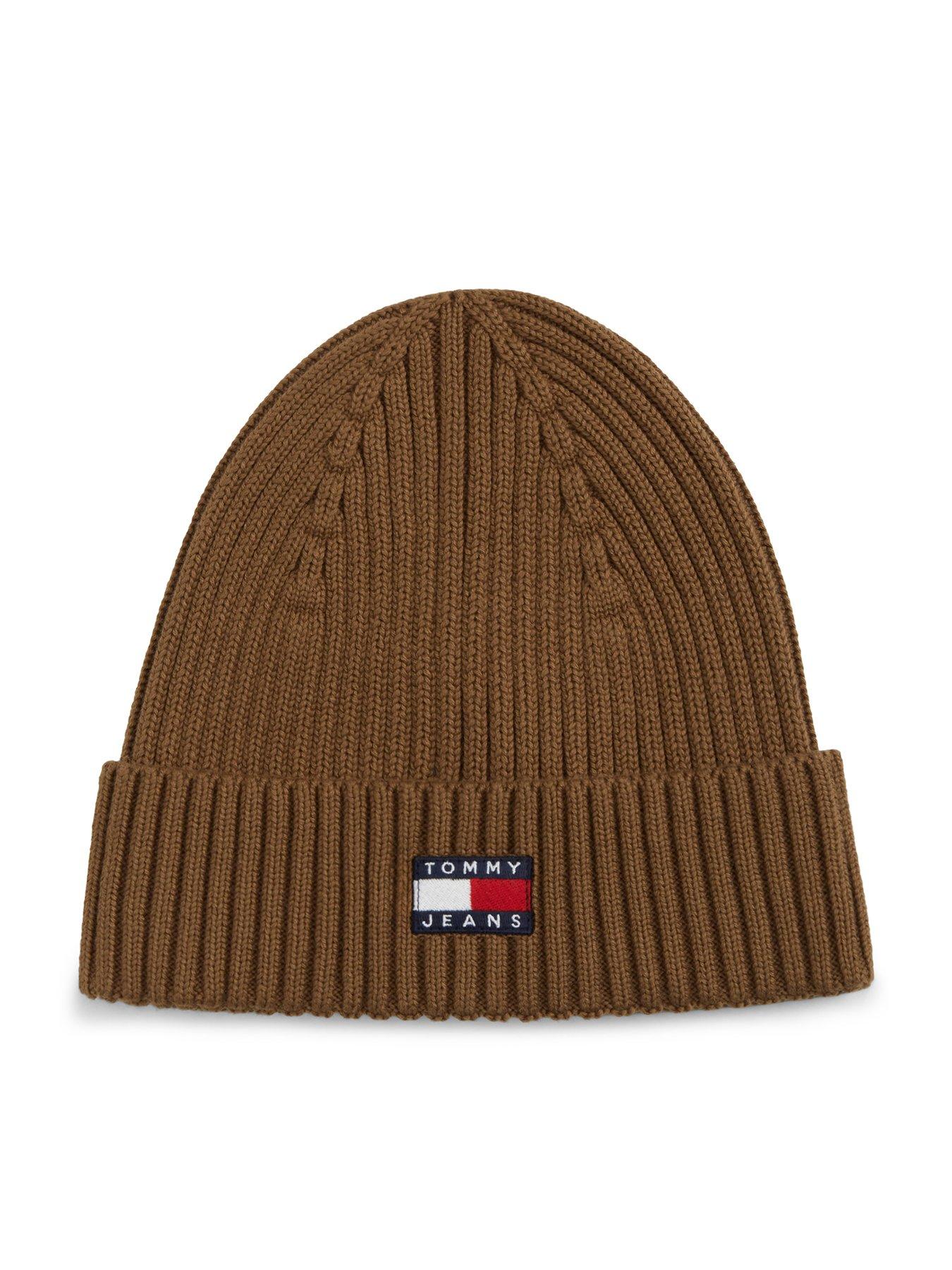 Tommy Jeans Heritage Logo Ribbed Knit Beanie - Green