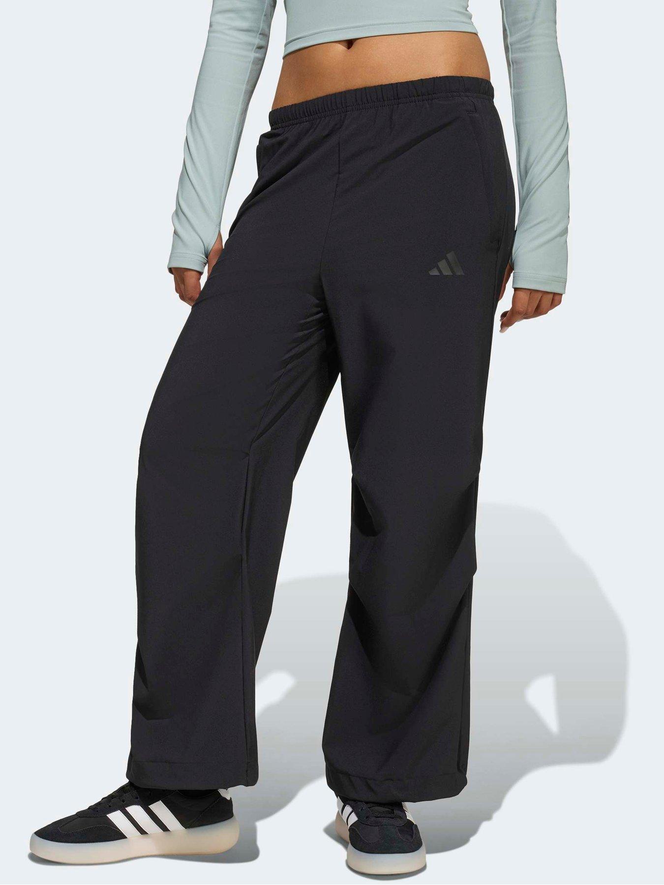 adidas Junior Girls Sports Icon Woven Wide Stretch Jogger - Black