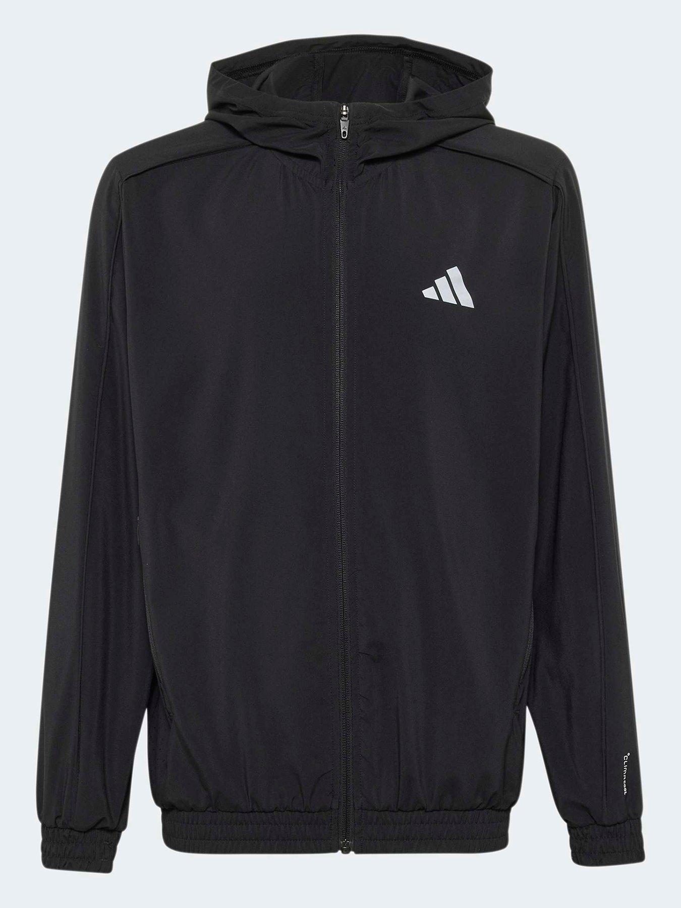 adidas Kids' Hooded CLIMACOOL Track Top - Black/Reflective Silver