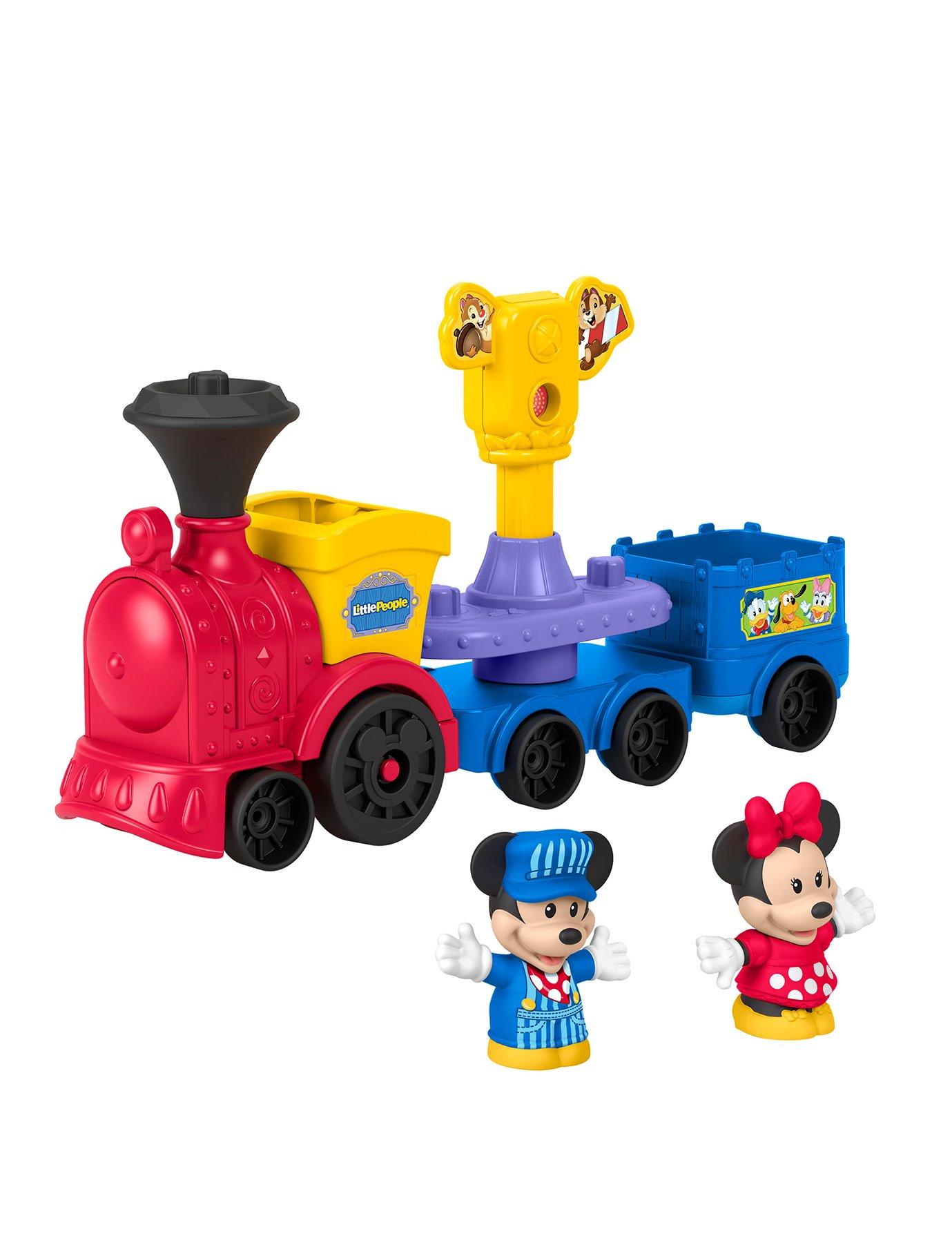 Image 1 of 7 of Fisher-Price Little People Mickey &amp; Minnie Musical Train Push-Along Toy with Sounds &amp; Figures