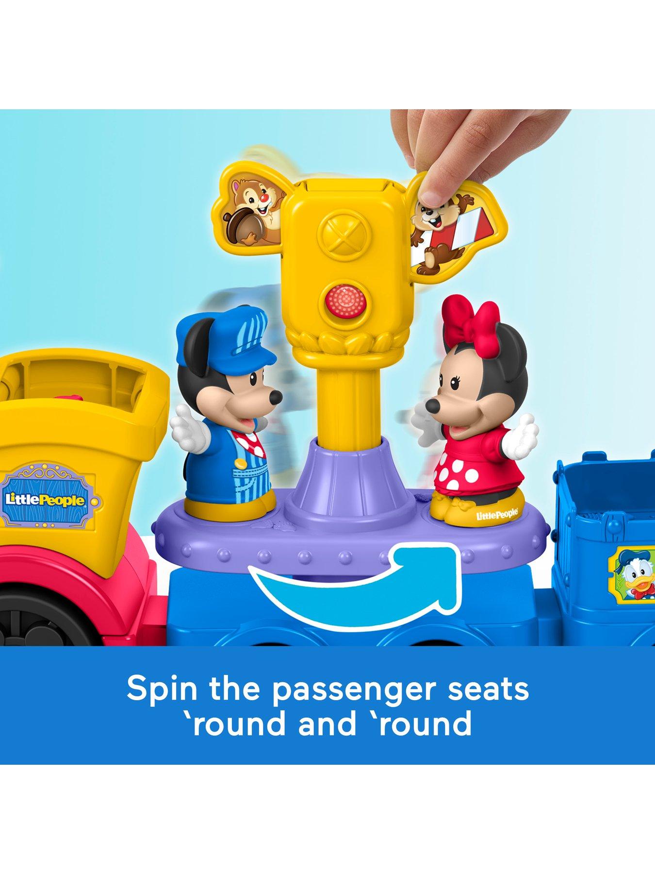 Image 4 of 7 of Fisher-Price Little People Mickey &amp; Minnie Musical Train Push-Along Toy with Sounds &amp; Figures