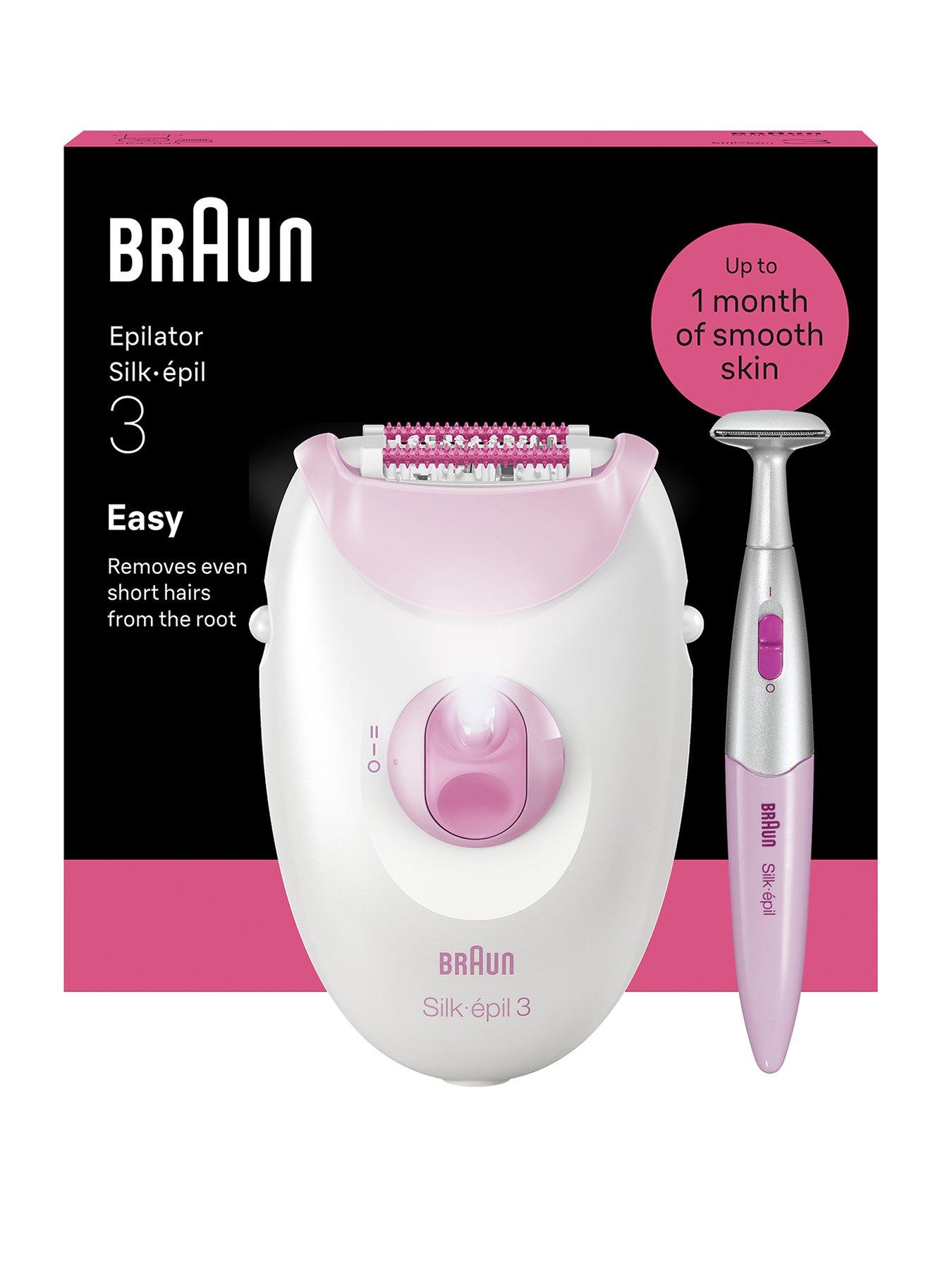 Image 1 of 7 of Braun Silk-epil 3, Corded Epilator, Lasting Smooth Skin, 3-202, Pink