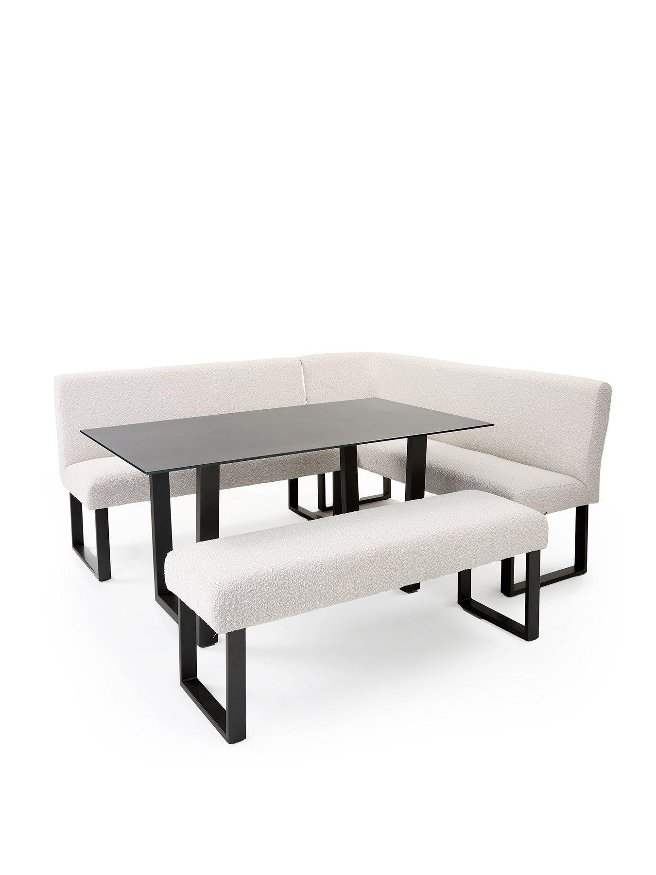 Image 2 of 6 of The Very Collection Bennett Table &amp; Boucle Bench Dining Set - FSC&reg; Certified