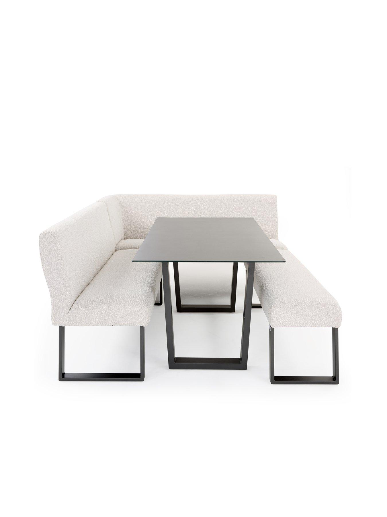 Image 3 of 6 of The Very Collection Bennett Table &amp; Boucle Bench Dining Set - FSC&reg; Certified