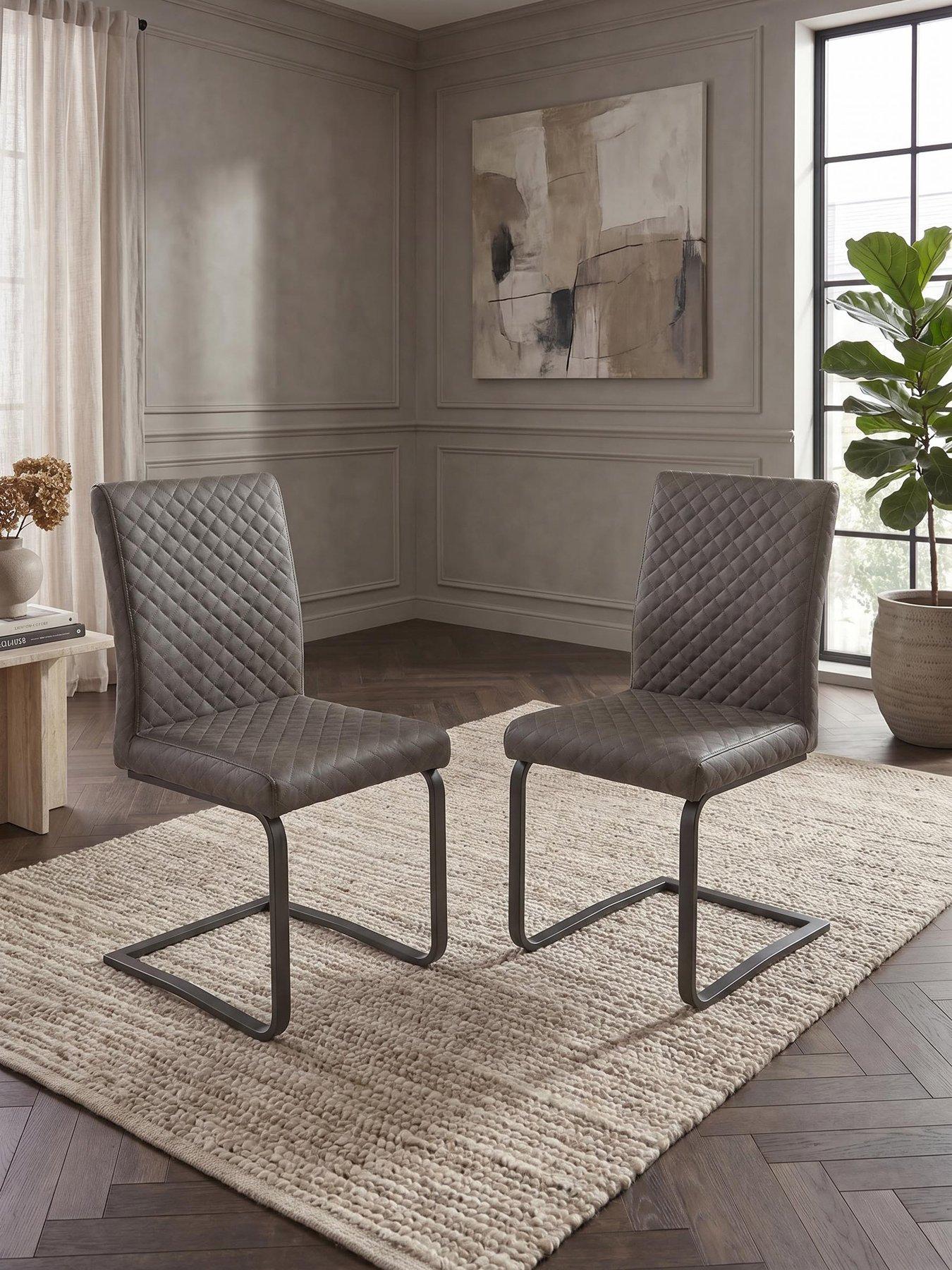 The Very Collection Pair of Hudson Faux Leather Dining Chairs - FSC® Certified