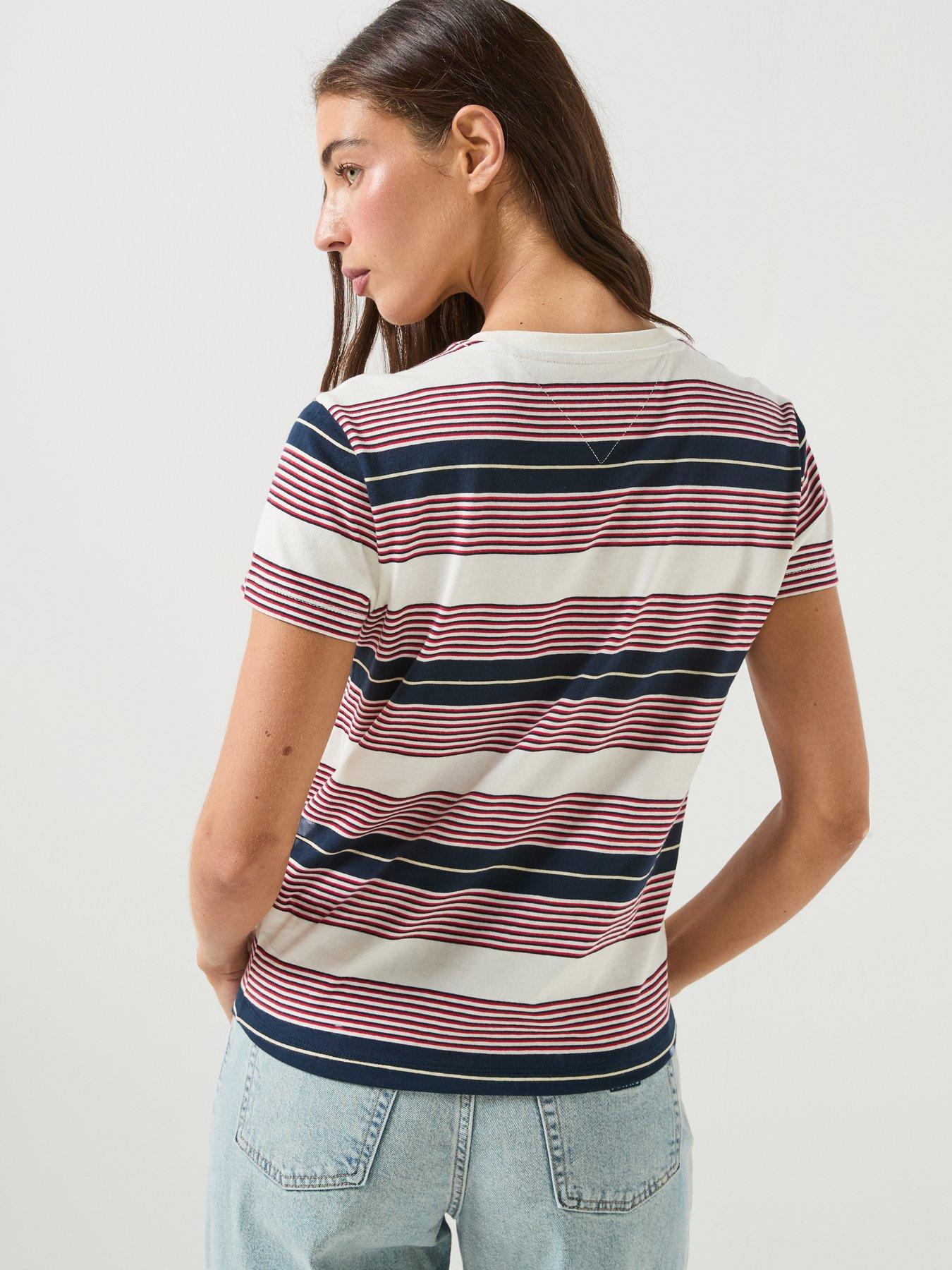Image 2 of 5 of Tommy Jeans Women's Regular Essential Stripe Jersey T-Shirt - Multi
