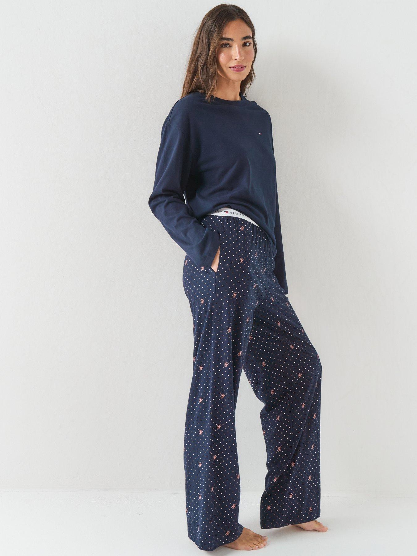 Image 3 of 6 of Tommy Hilfiger Long Sleeve Jersey Pyjama Set - Blue