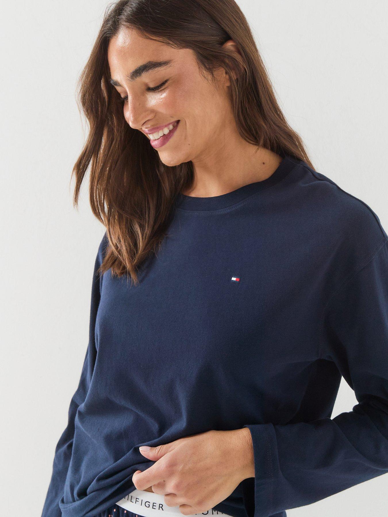 Image 4 of 6 of Tommy Hilfiger Long Sleeve Jersey Pyjama Set - Blue