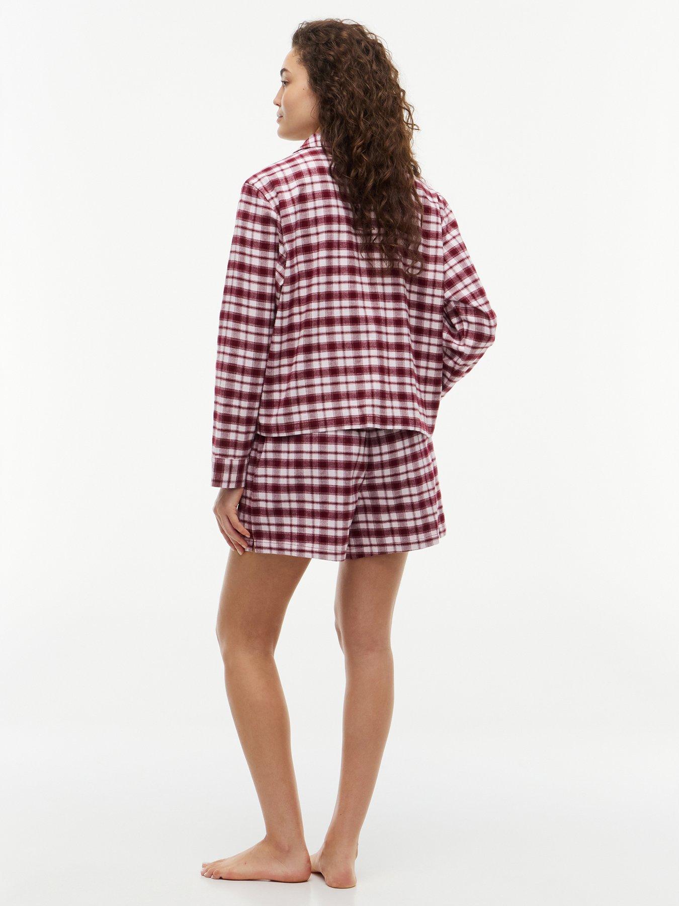 Image 2 of 6 of Tommy Hilfiger Womens Heritage Flannel Shorts Eye Mask Pyjama Set - Pink