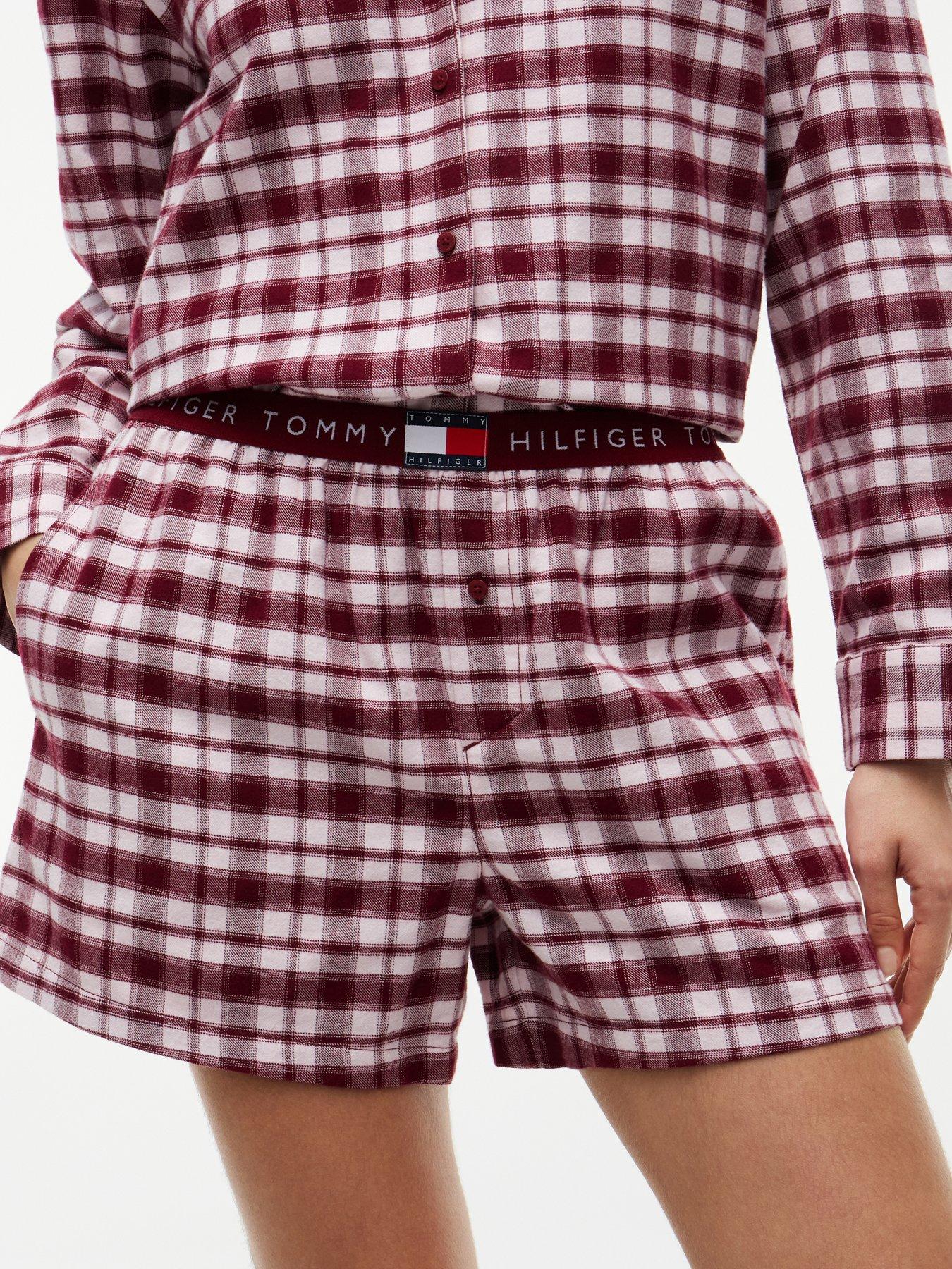 Image 5 of 6 of Tommy Hilfiger Womens Heritage Flannel Shorts Eye Mask Pyjama Set - Pink