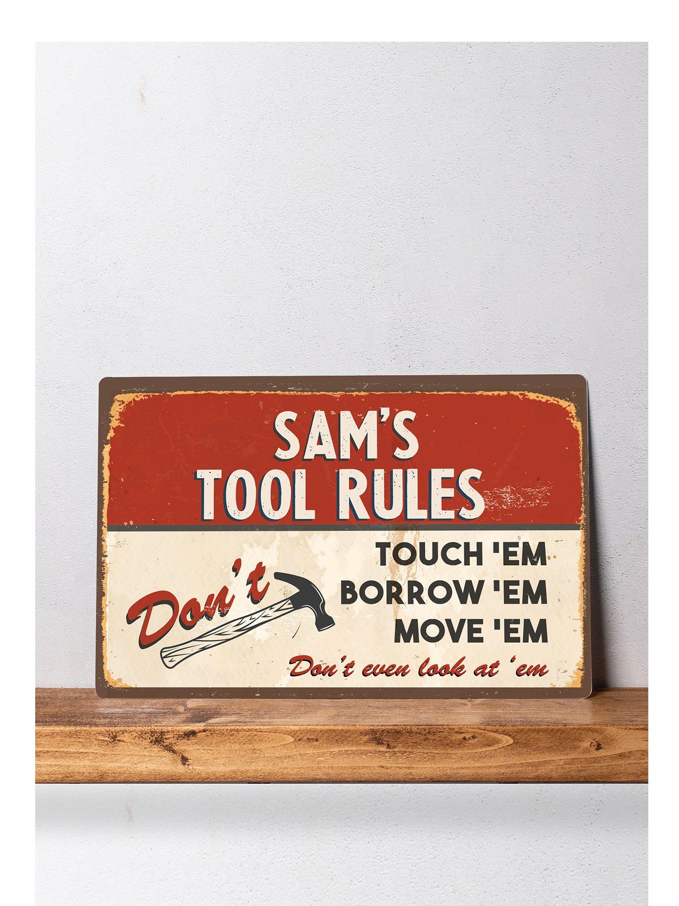 Love Abode Personalised Metal Tool Sign