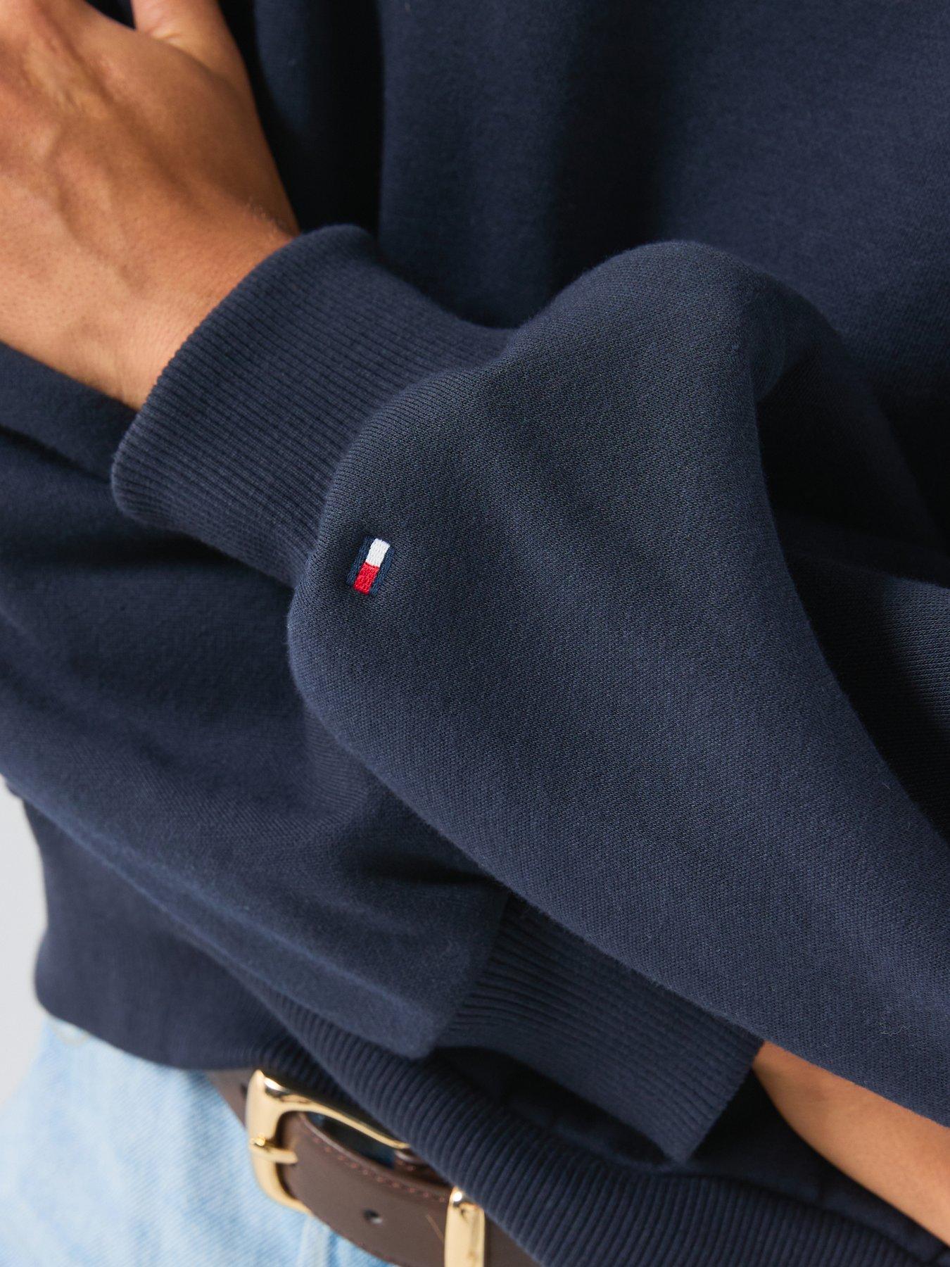 Image 6 of 6 of Tommy Hilfiger Logo Embroidery Relaxed Fleece Jumper - Blue