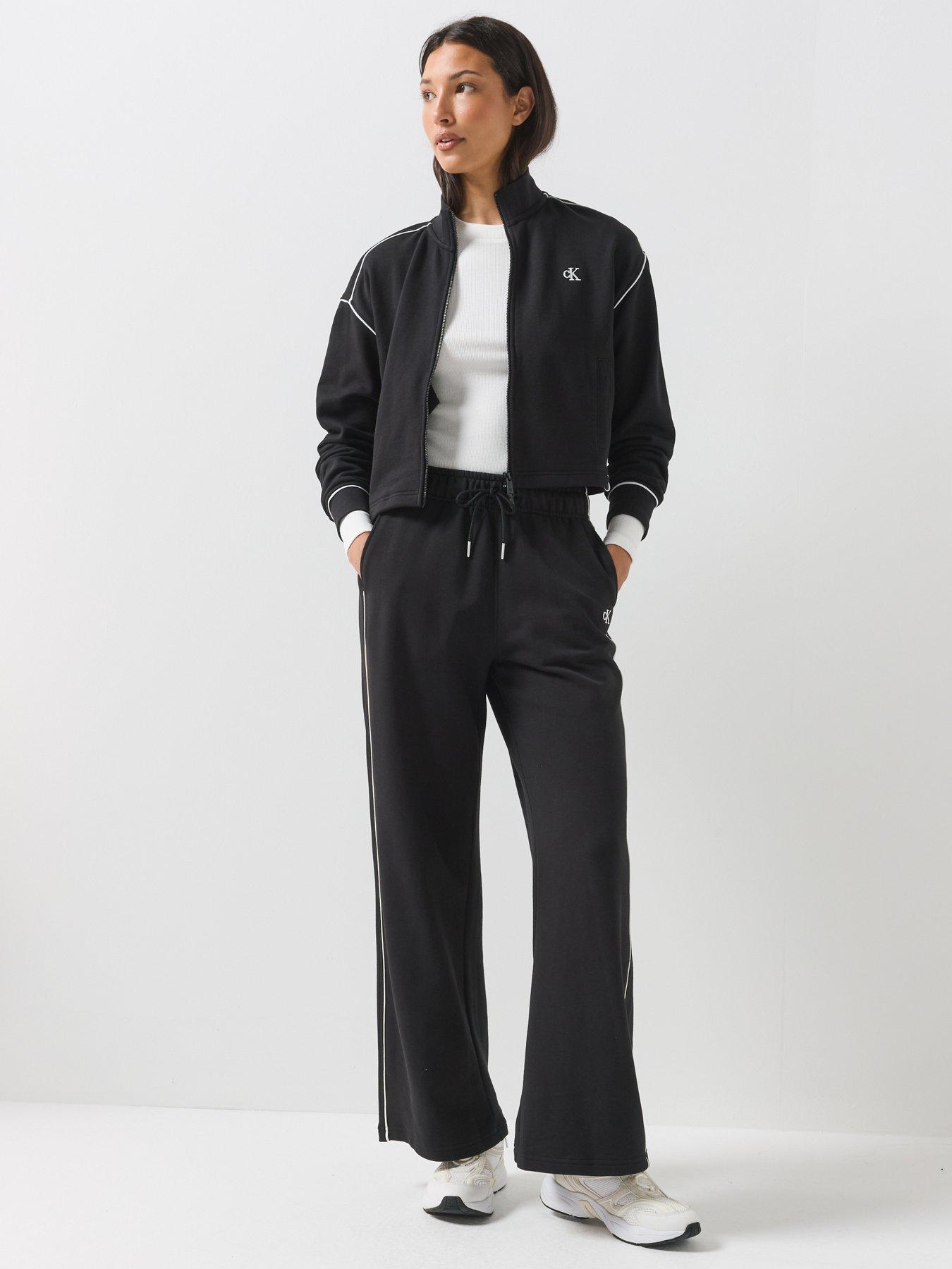 Image 3 of 6 of Calvin Klein Jeans Jeans Monogram Contrast Piping Balloon Sleeve Jumper - Black