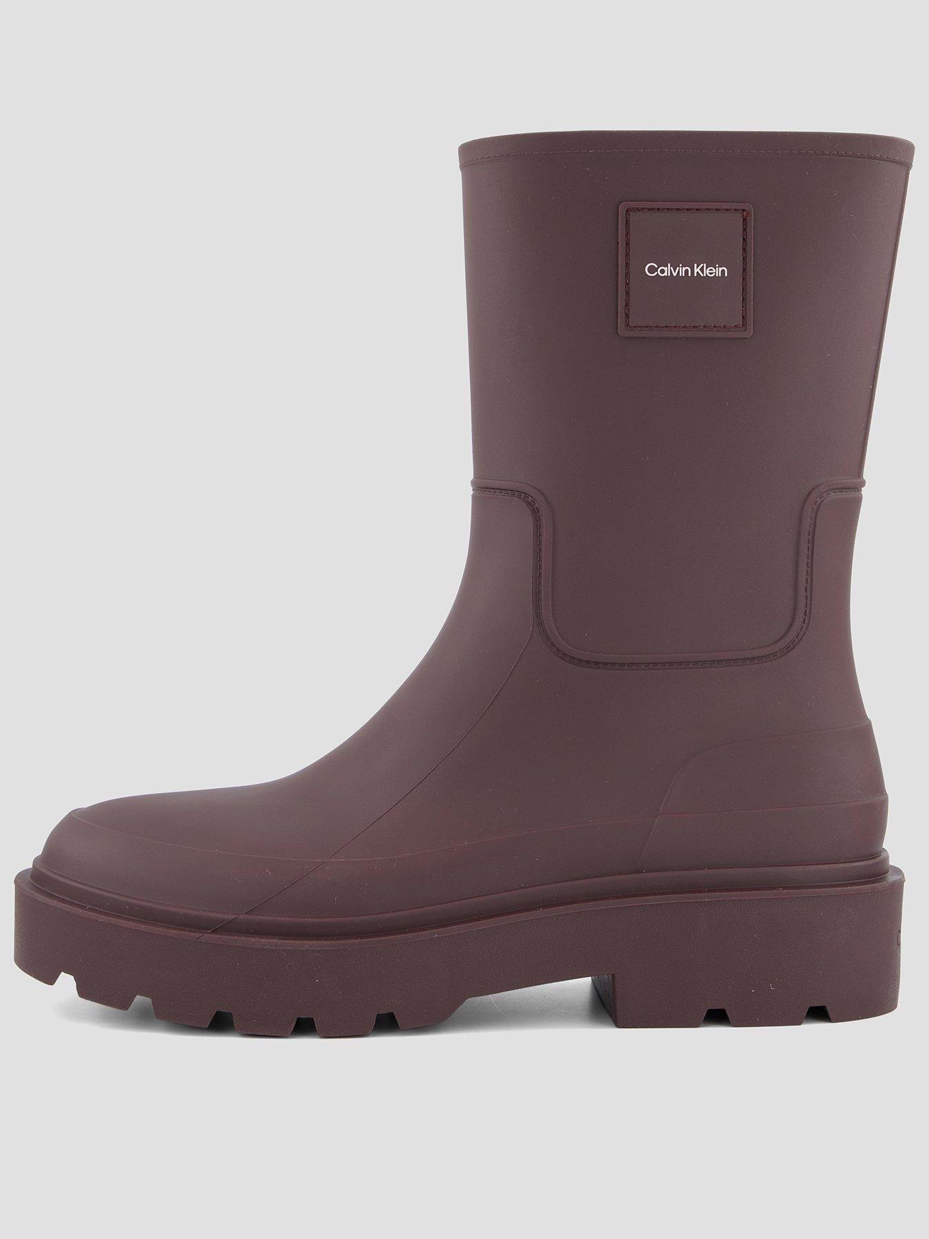 Image 1 of 7 of Calvin Klein Rubber Wellington Boot - Brown