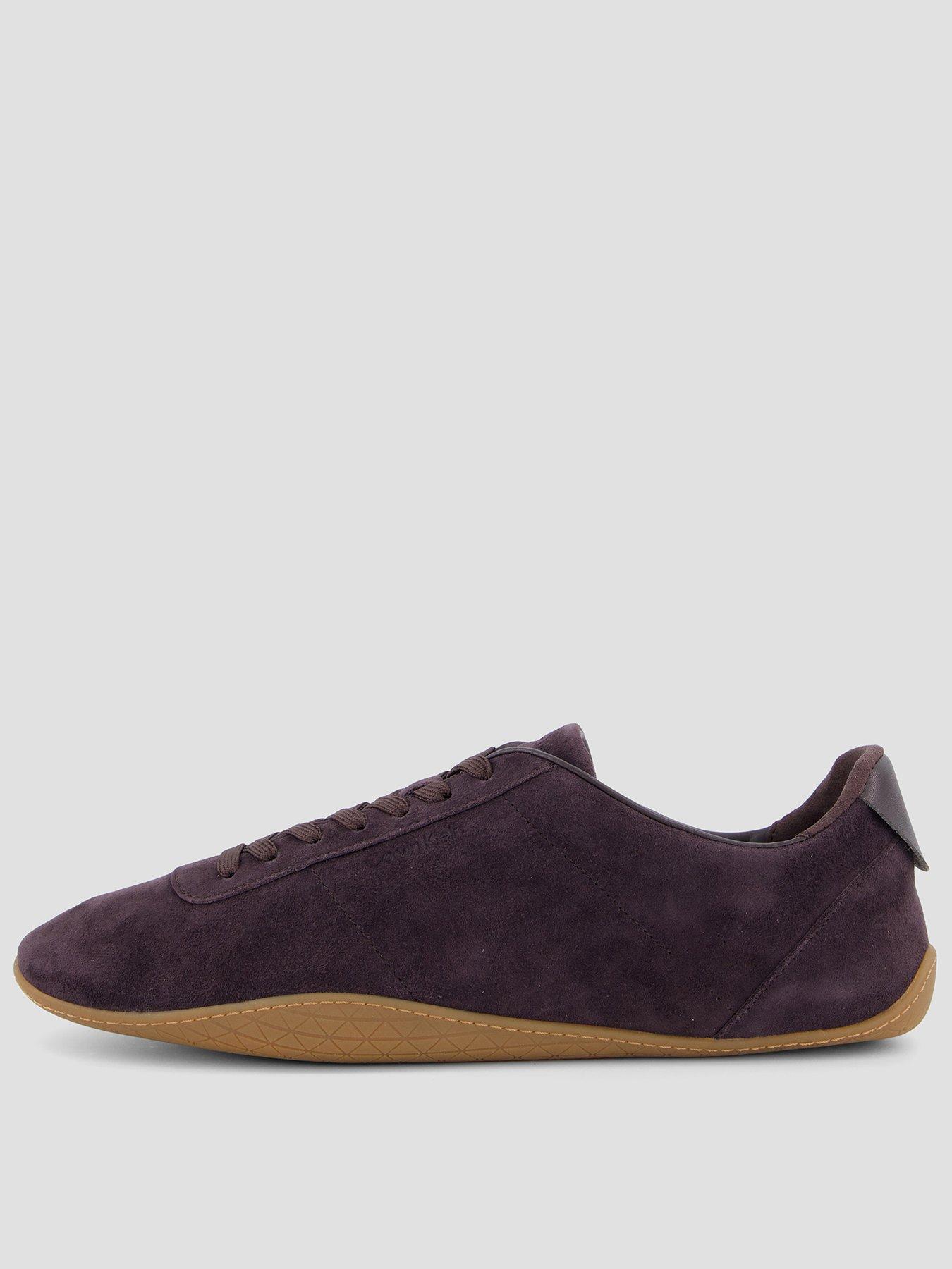 Calvin Klein Women's Suede Lace Up Ballet Trainers - Brown