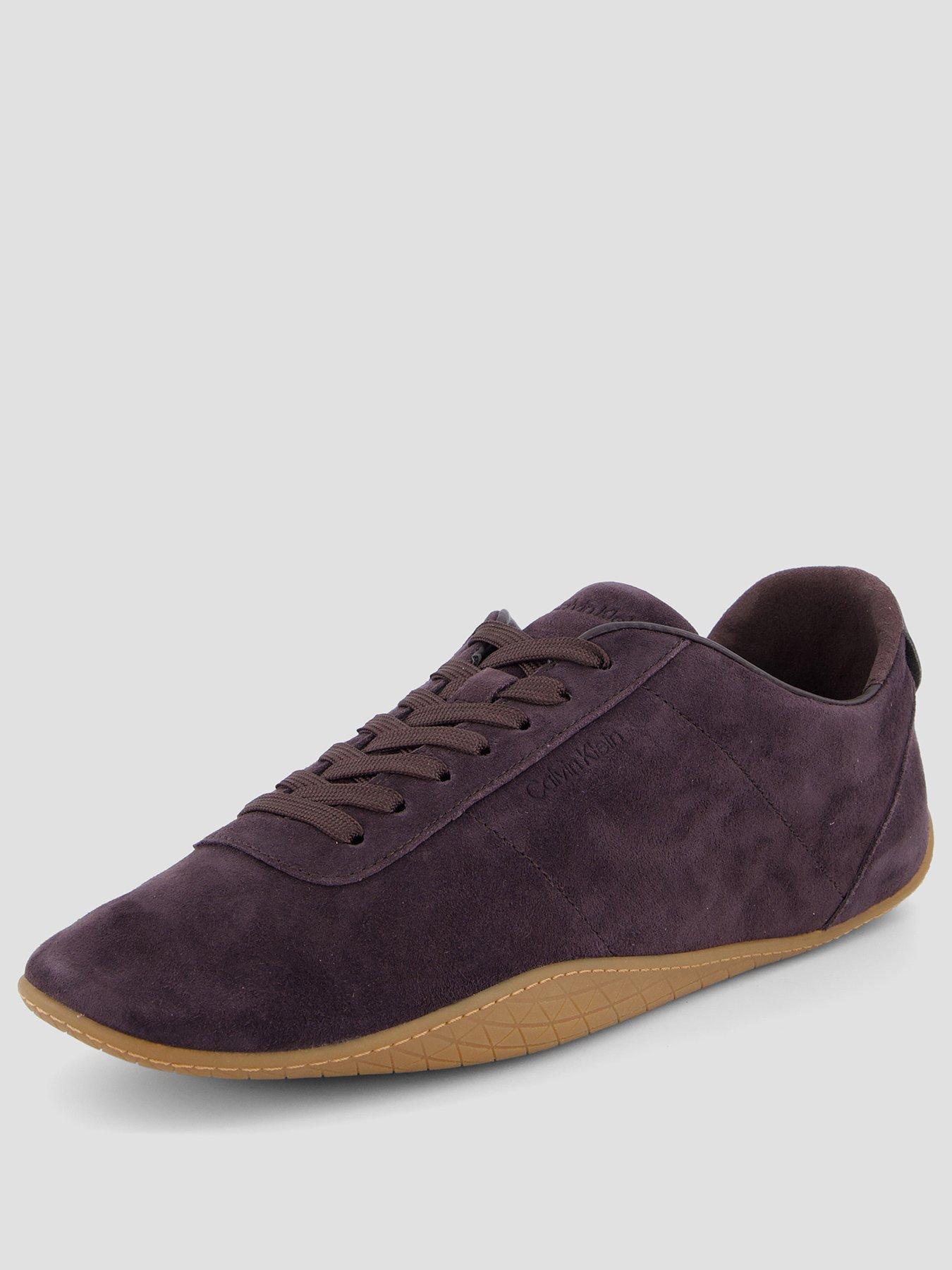 Image 2 of 7 of Calvin Klein Women's Suede Lace Up Ballet Trainers - Brown