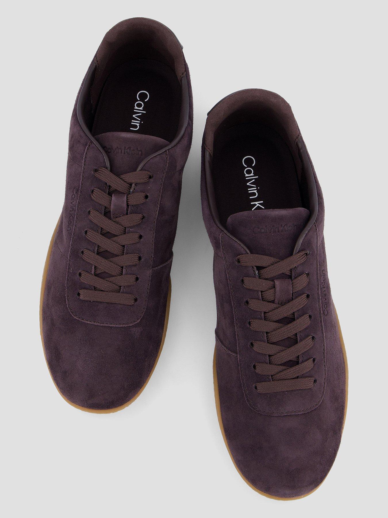 Image 3 of 7 of Calvin Klein Women's Suede Lace Up Ballet Trainers - Brown