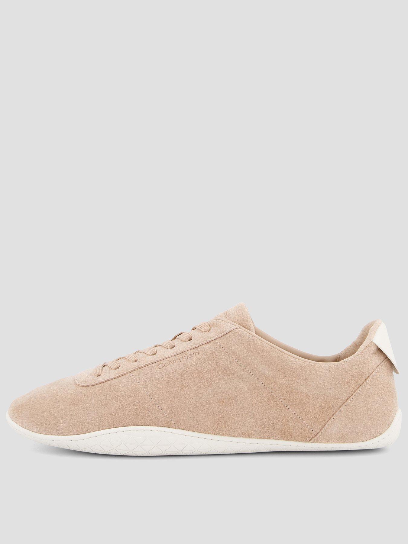 Calvin Klein Women's Suede Lace Up Ballet Trainers - Beige