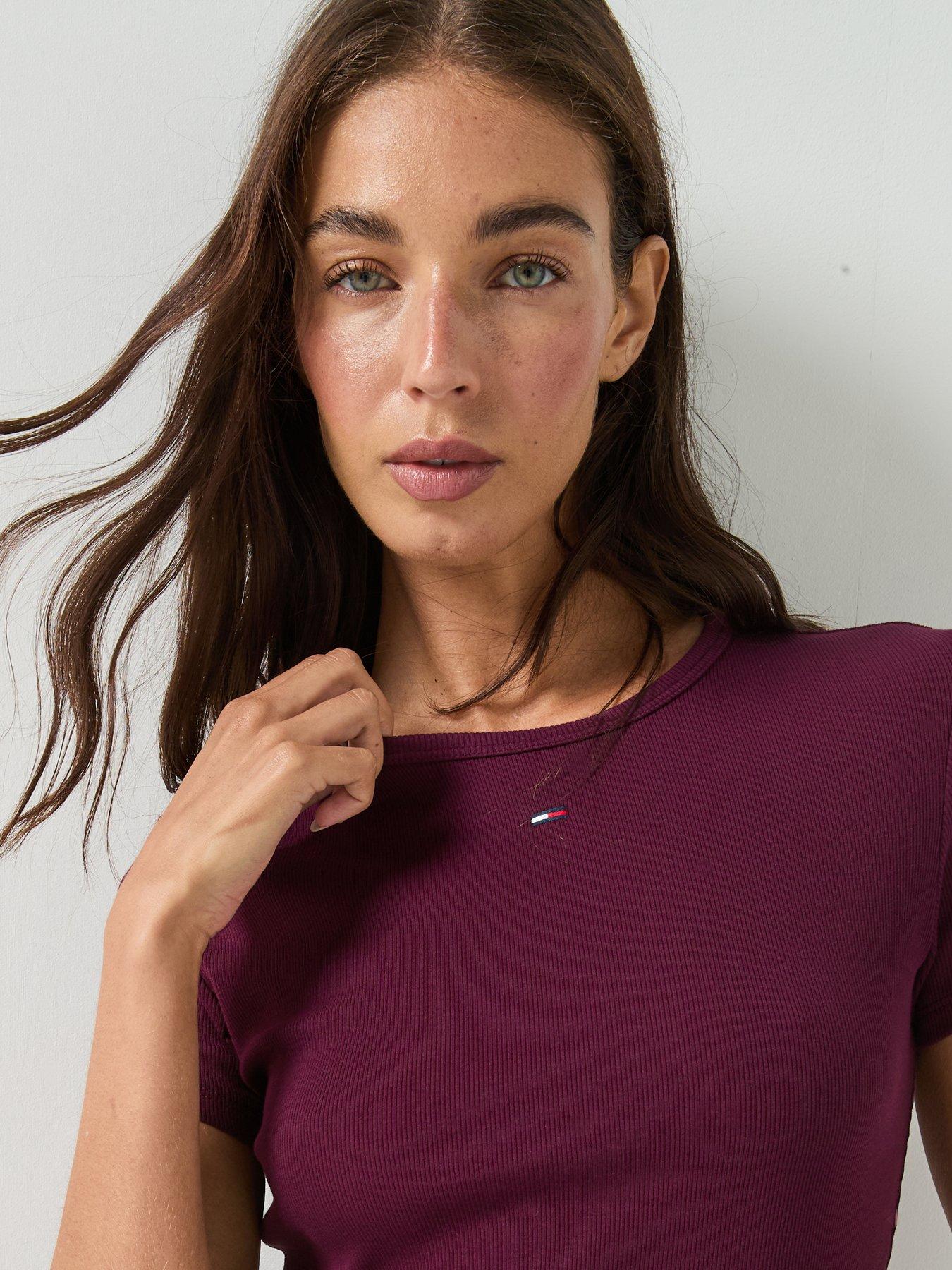 Image 4 of 5 of Tommy Jeans Tjw Slim Essential Rib Ss Ext