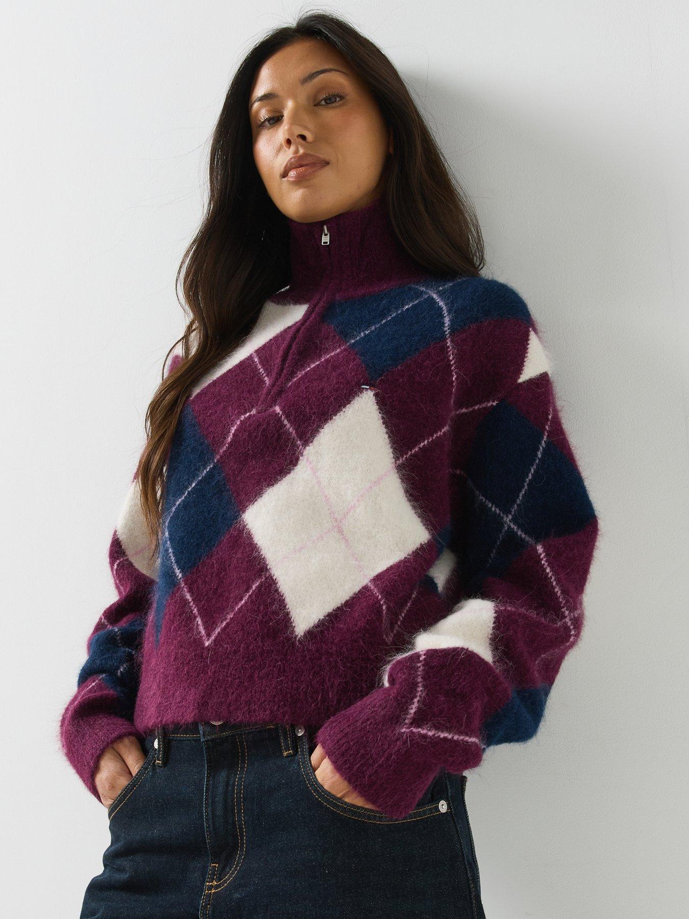 Image 4 of 5 of Tommy Jeans Tjw Fluffy Quarter Zip Sweater