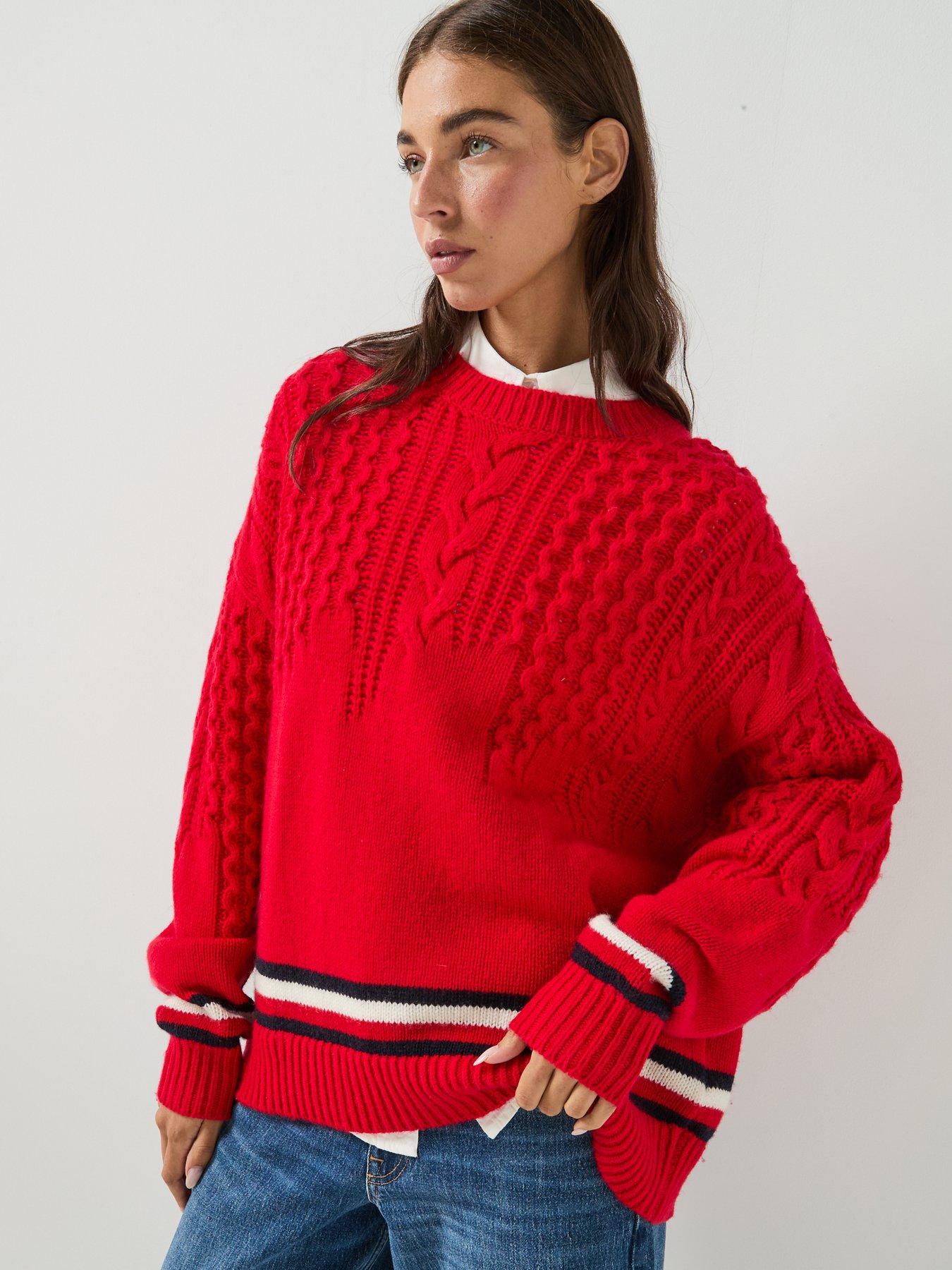 Image 4 of 6 of Tommy Jeans Tjw Ovs Placement Cable Sweater