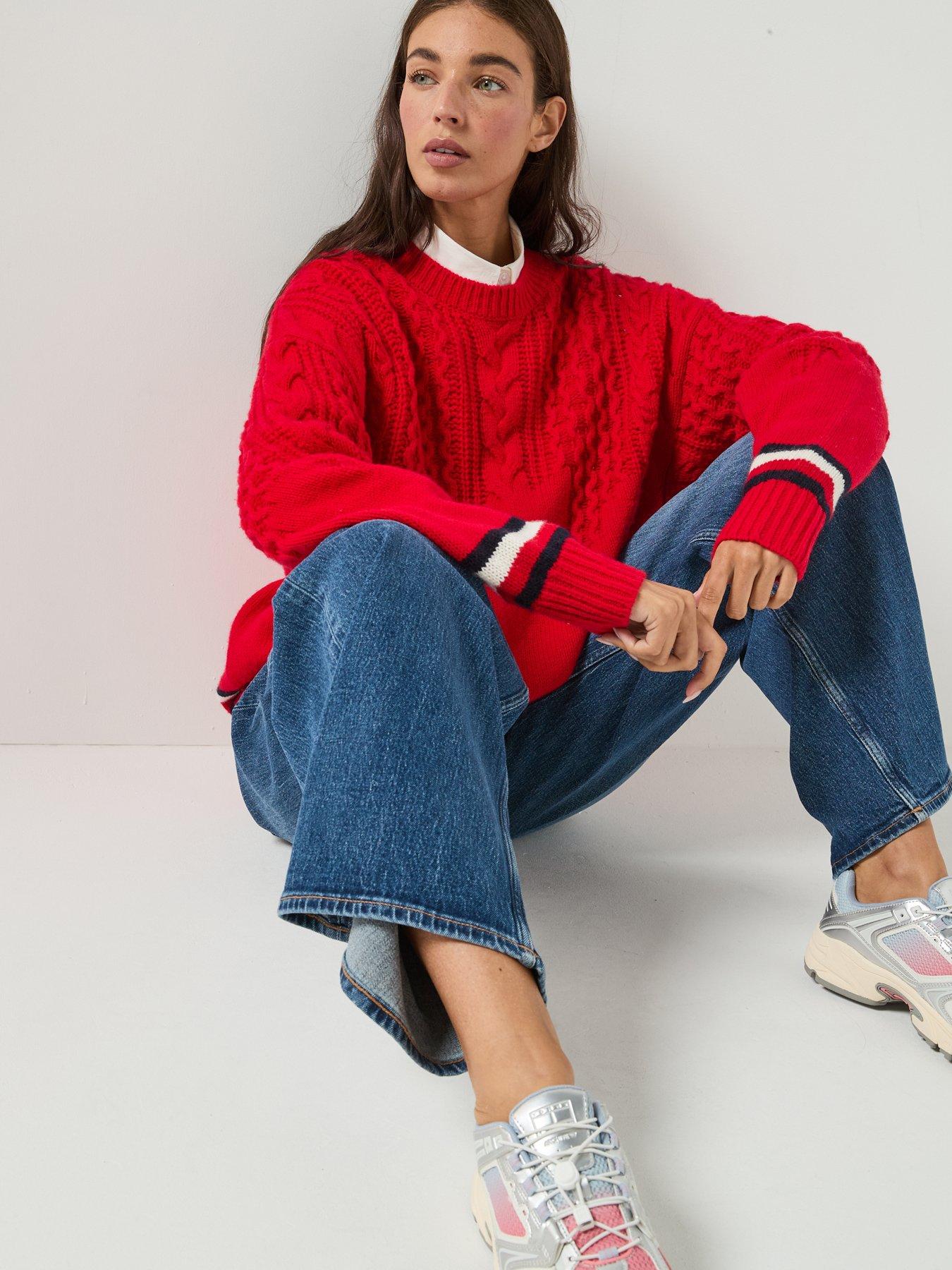 Image 6 of 6 of Tommy Jeans Tjw Ovs Placement Cable Sweater