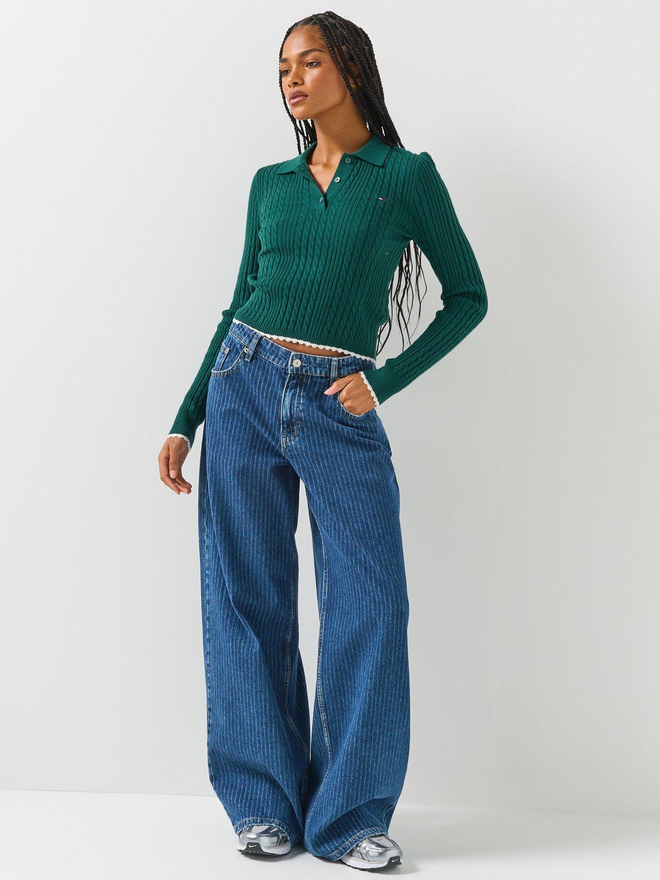 Image 3 of 6 of Tommy Jeans Tjw Micro Cable Polo Sweater Ext