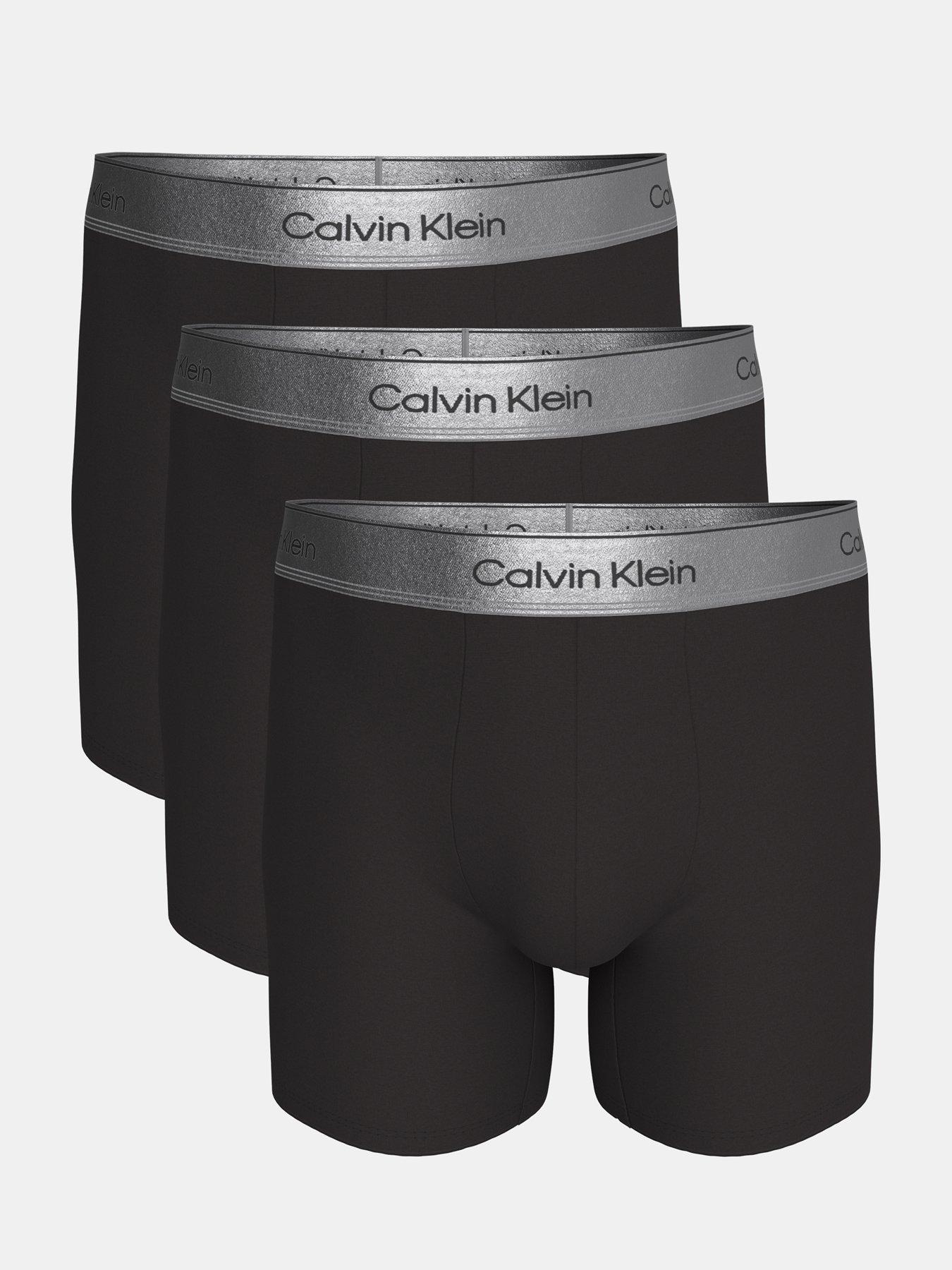Calvin Klein 3 Pack Boxer Brief (metallic Waistband) - Black