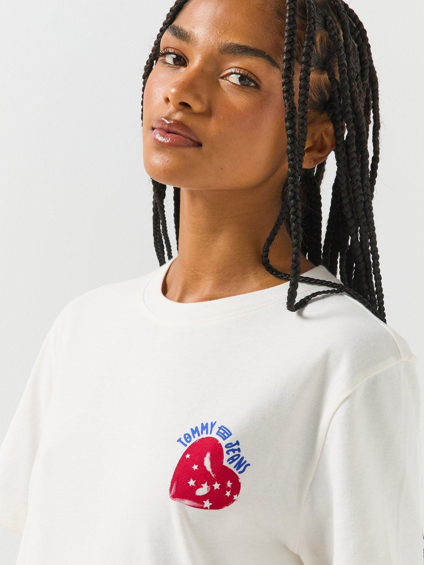 Image 5 of 6 of Tommy Jeans Back Graphic Relaxed Jersey T-shirt - White