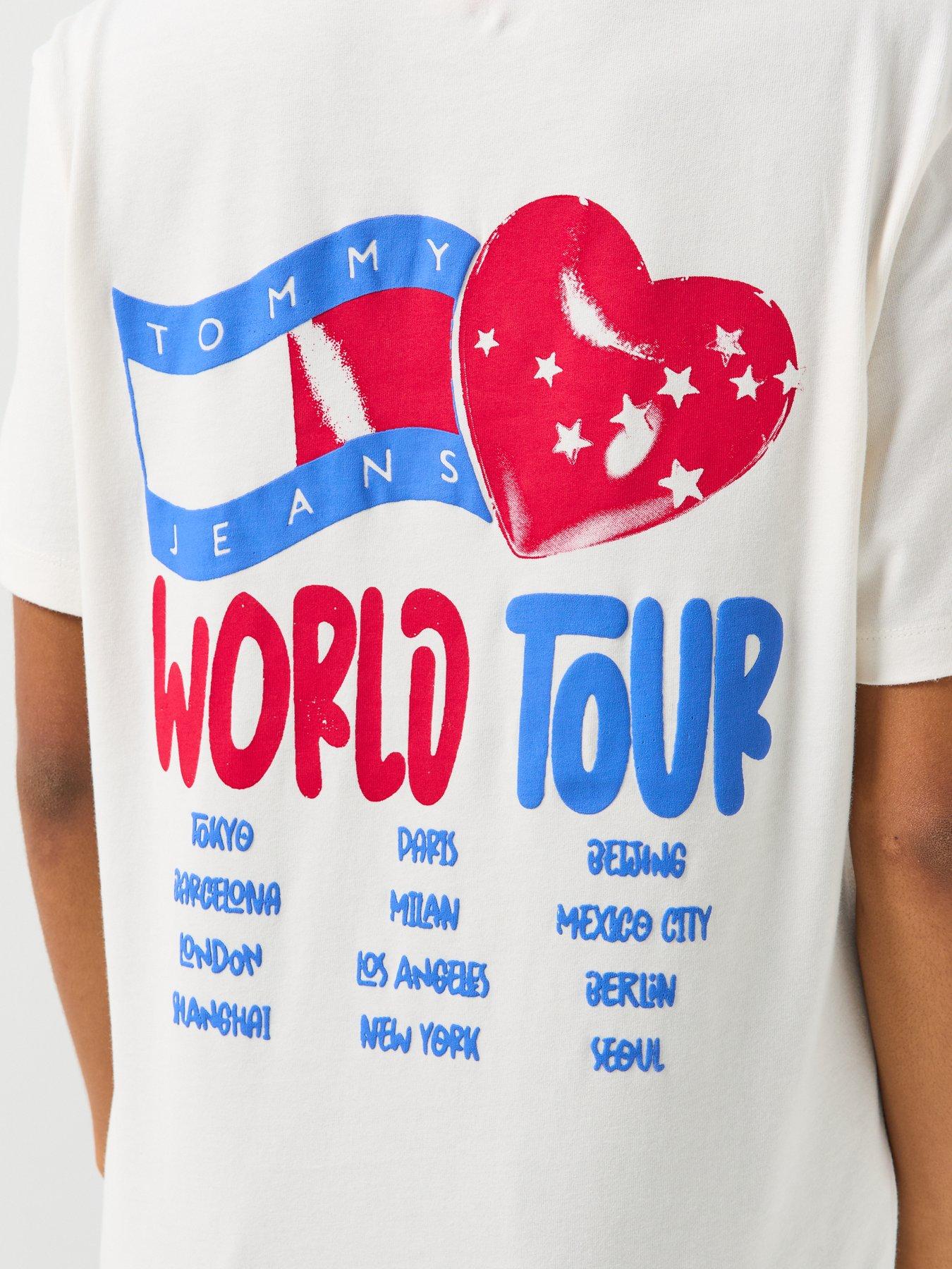 Image 6 of 6 of Tommy Jeans Back Graphic Relaxed Jersey T-shirt - White