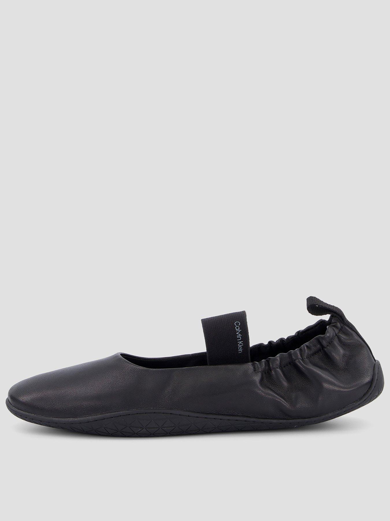 Calvin Klein Women's Leather Ballet Trainers - Black