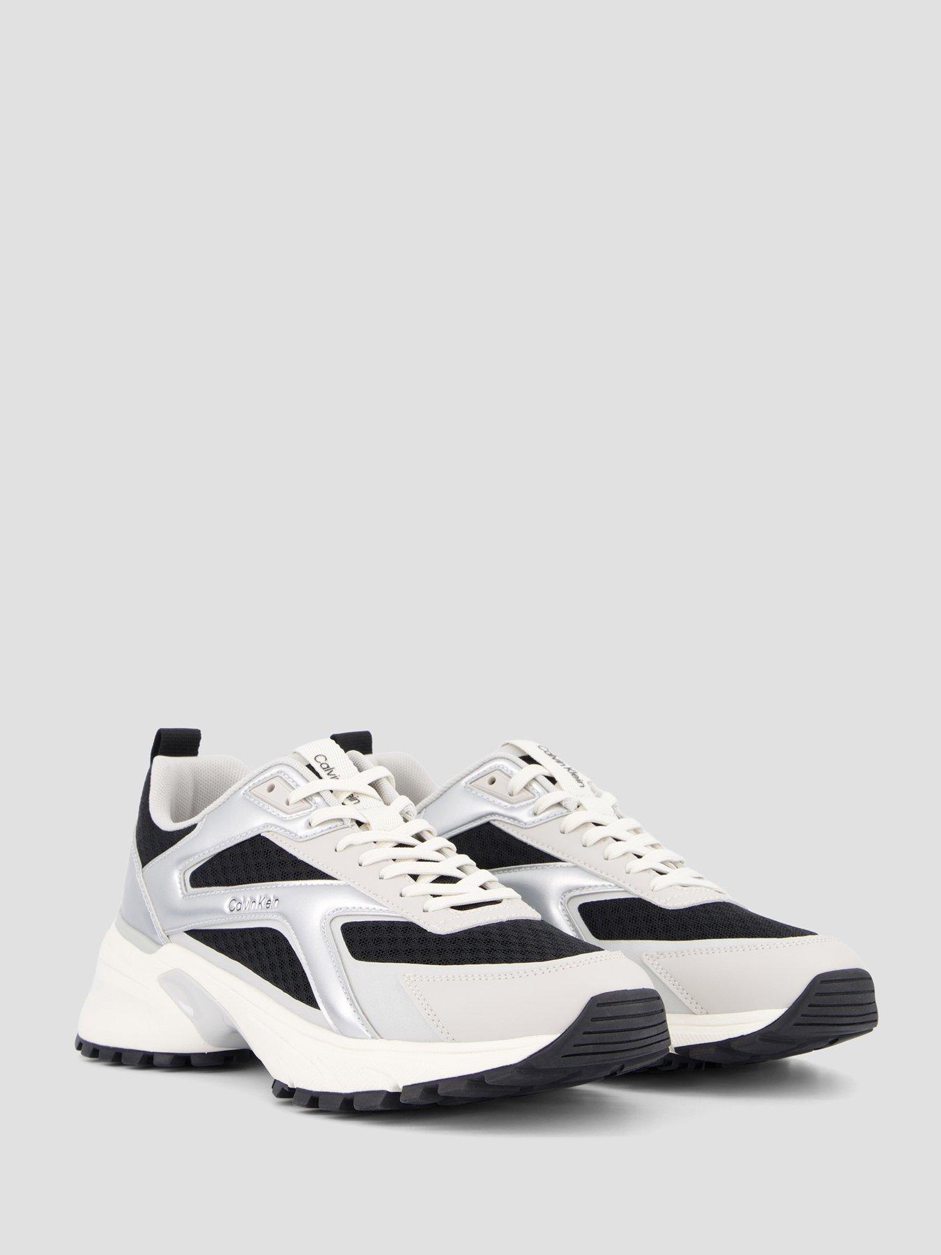 Image 6 of 7 of Calvin Klein Hike Run Stripe Mesh Trainer - Silver