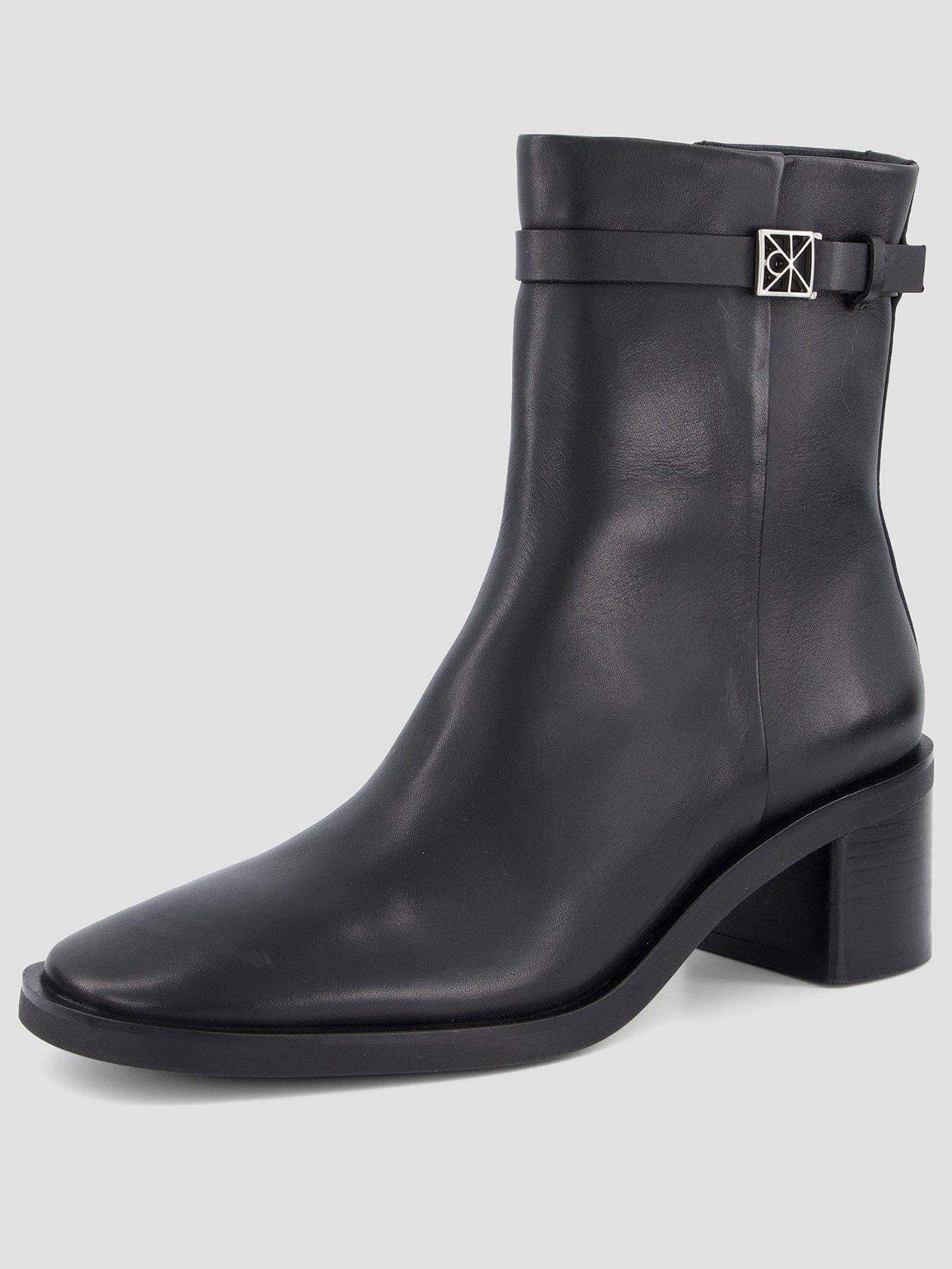 Image 2 of 7 of Calvin Klein Block Heel Ank Boot Lth Hdw