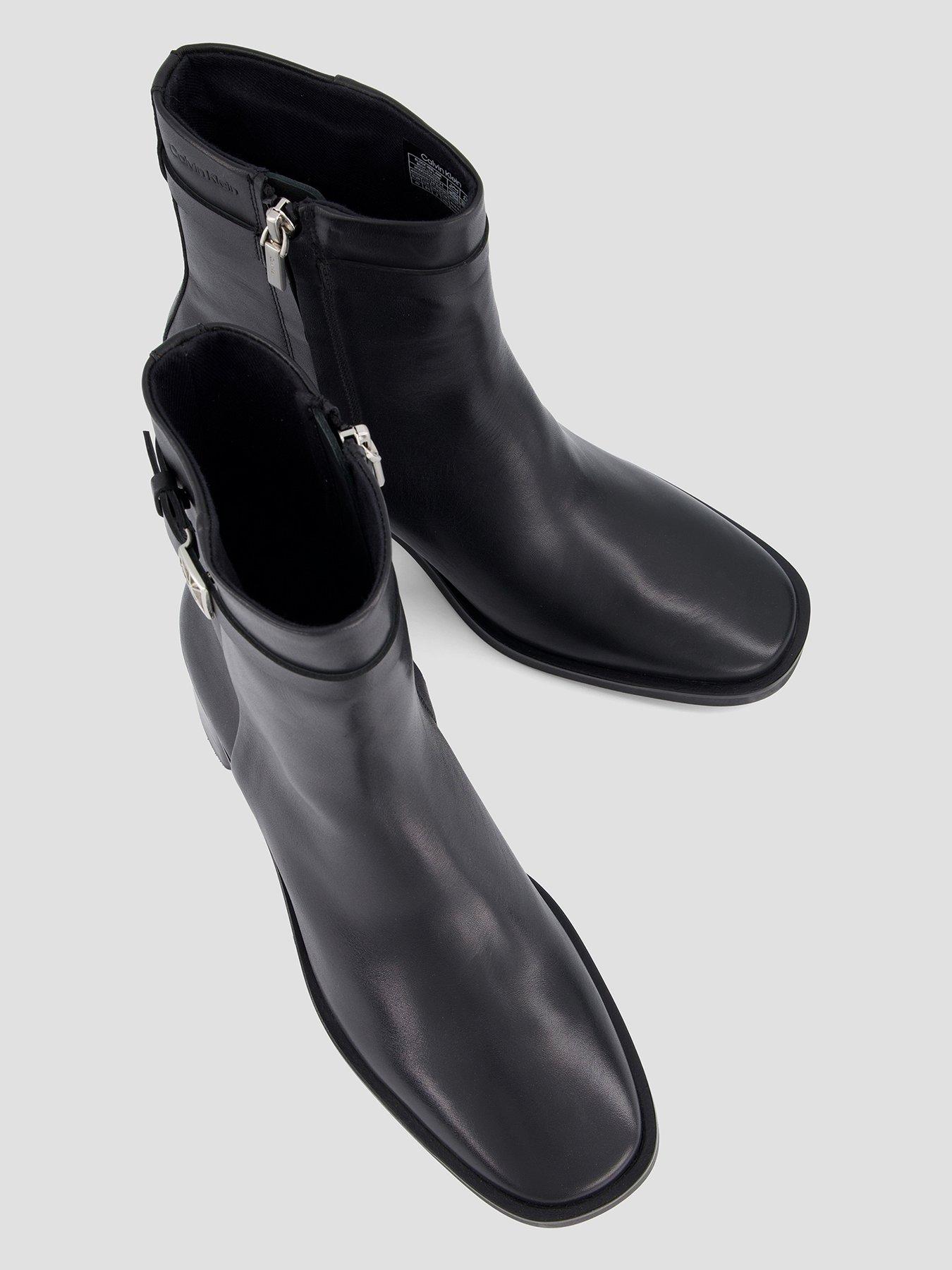 Image 3 of 7 of Calvin Klein Block Heel Ank Boot Lth Hdw