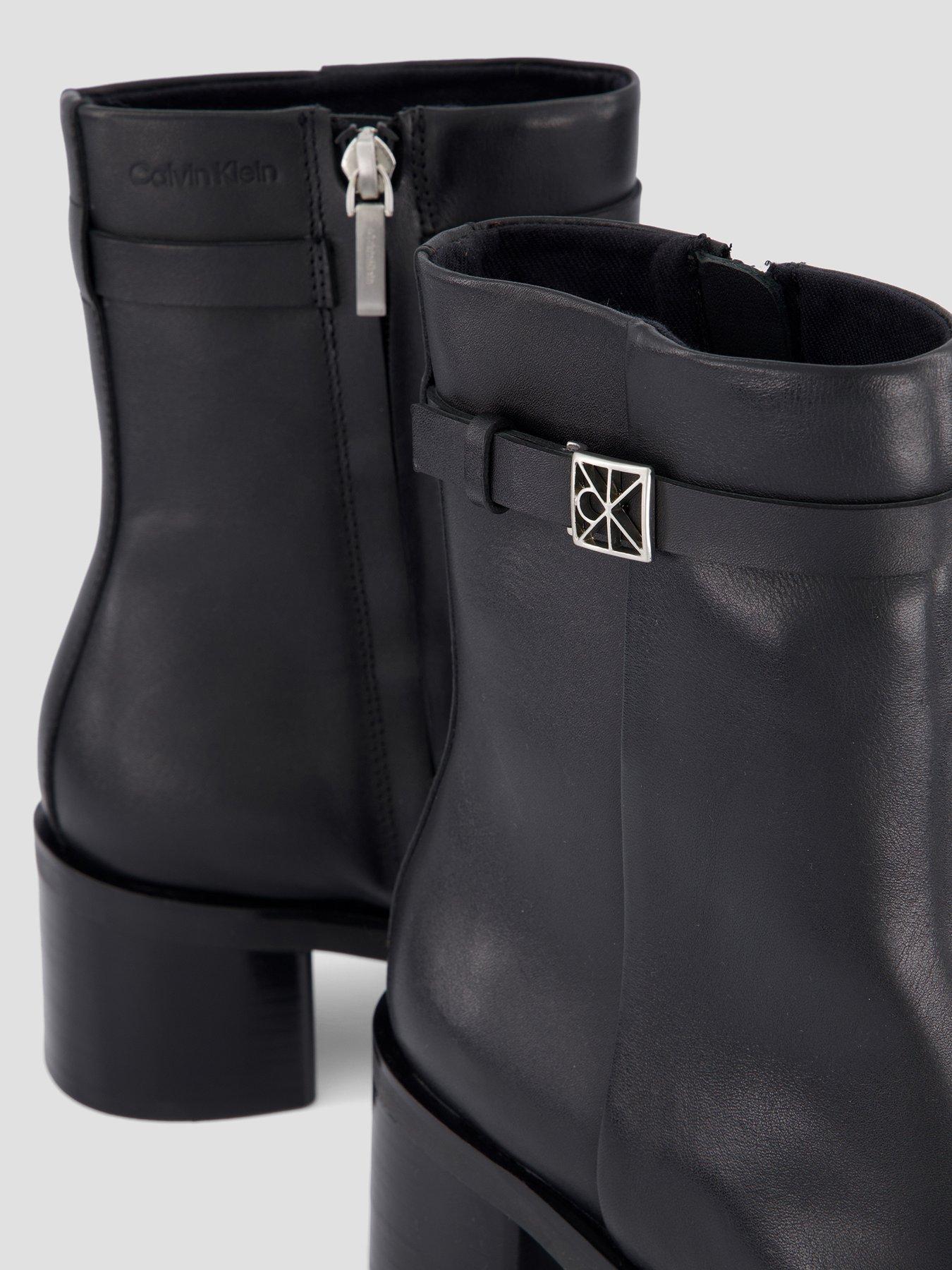 Image 5 of 7 of Calvin Klein Block Heel Ank Boot Lth Hdw