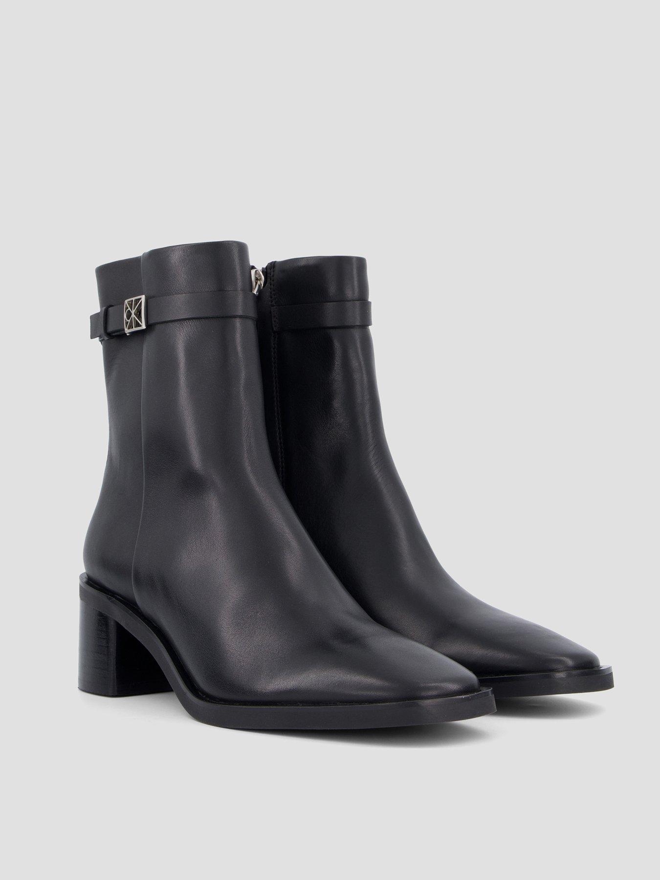Image 6 of 7 of Calvin Klein Block Heel Ank Boot Lth Hdw