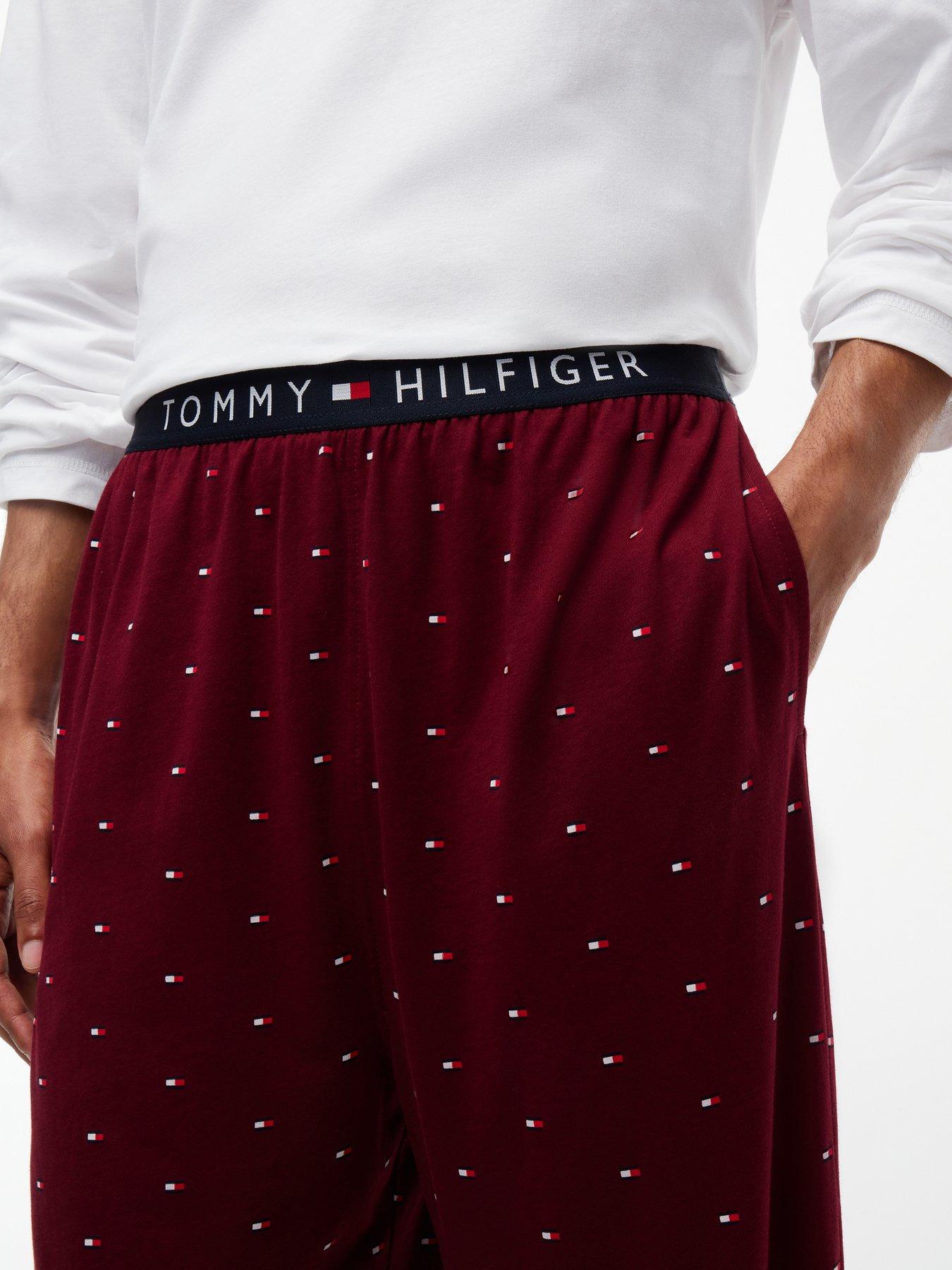 Image 4 of 5 of Tommy Hilfiger Long Sleeve All Over Print Pyjamas - White/red