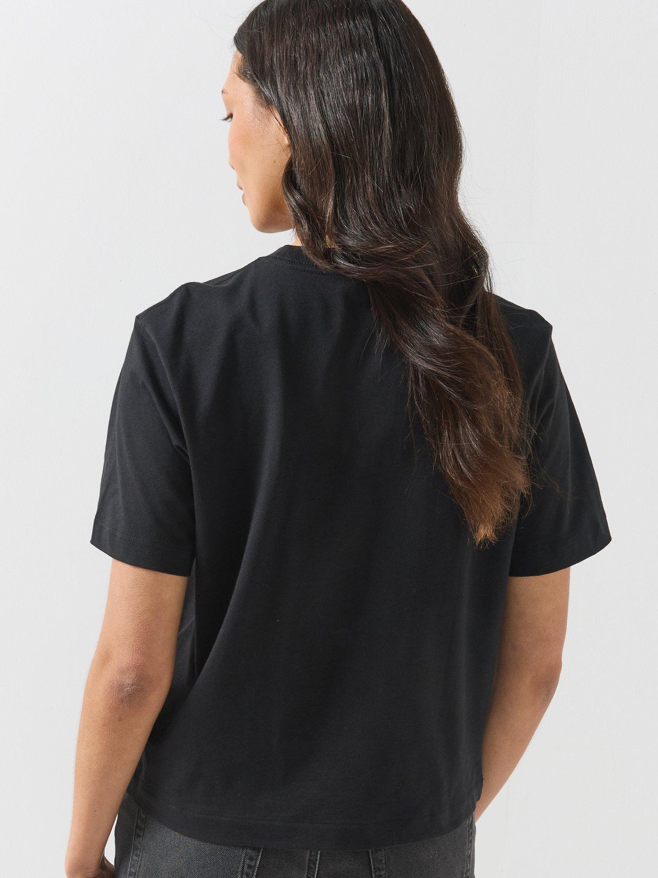 Image 2 of 6 of Calvin Klein Jeans Short Sleeve Boxy Hand Drawn Monologo T-shirt - Black