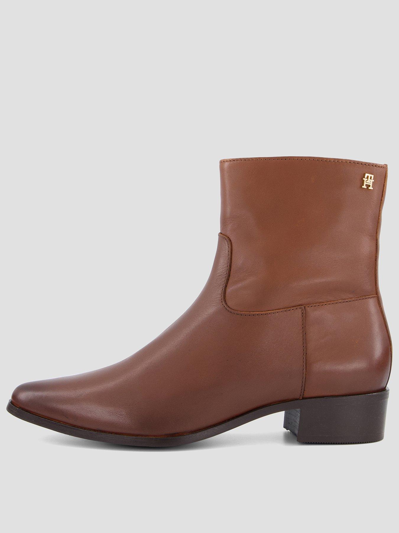 Image 1 of 7 of Tommy Hilfiger Leather Ankle Boot W Zip