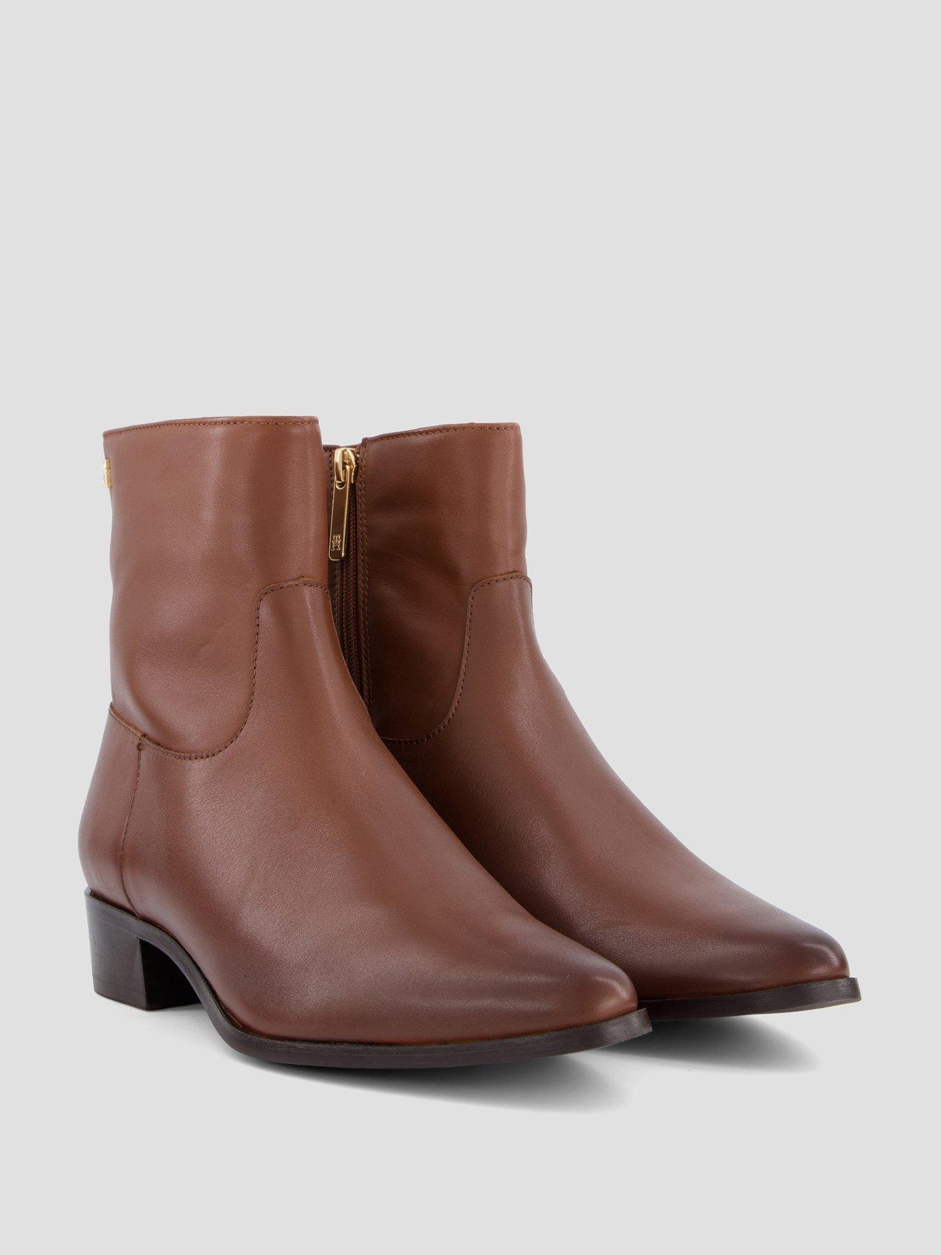 Image 6 of 7 of Tommy Hilfiger Leather Ankle Boot W Zip