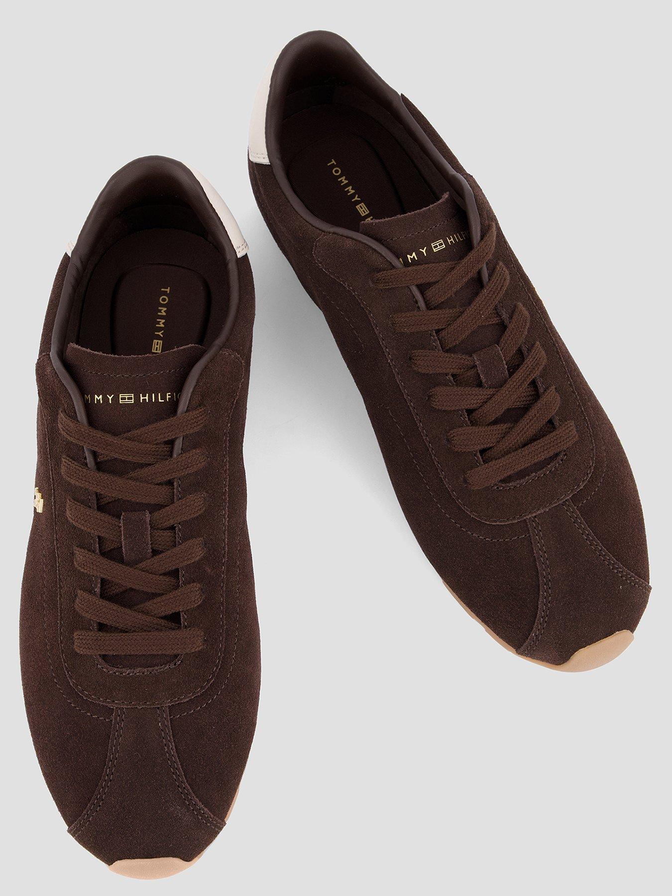Image 3 of 7 of Tommy Hilfiger Monogram Suede Low Profile Trainers - Brown