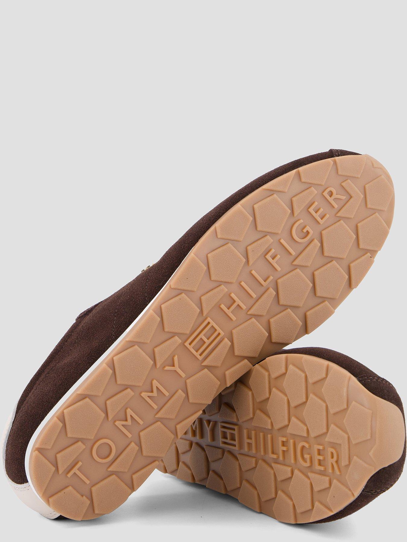 Image 4 of 7 of Tommy Hilfiger Monogram Suede Low Profile Trainers - Brown